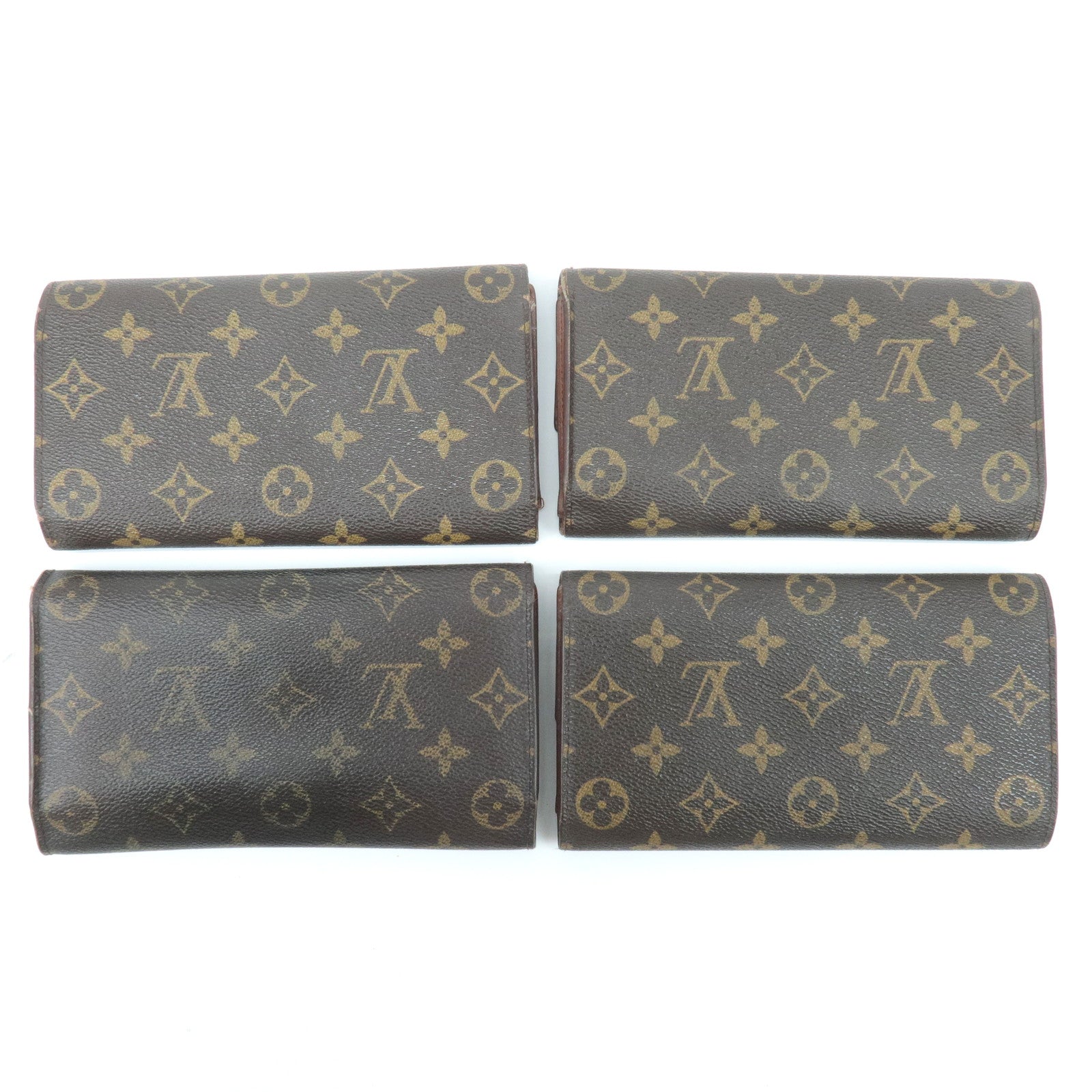 Louis Vuitton Set of 4 Monogram Portefeuille Long Wallet Used