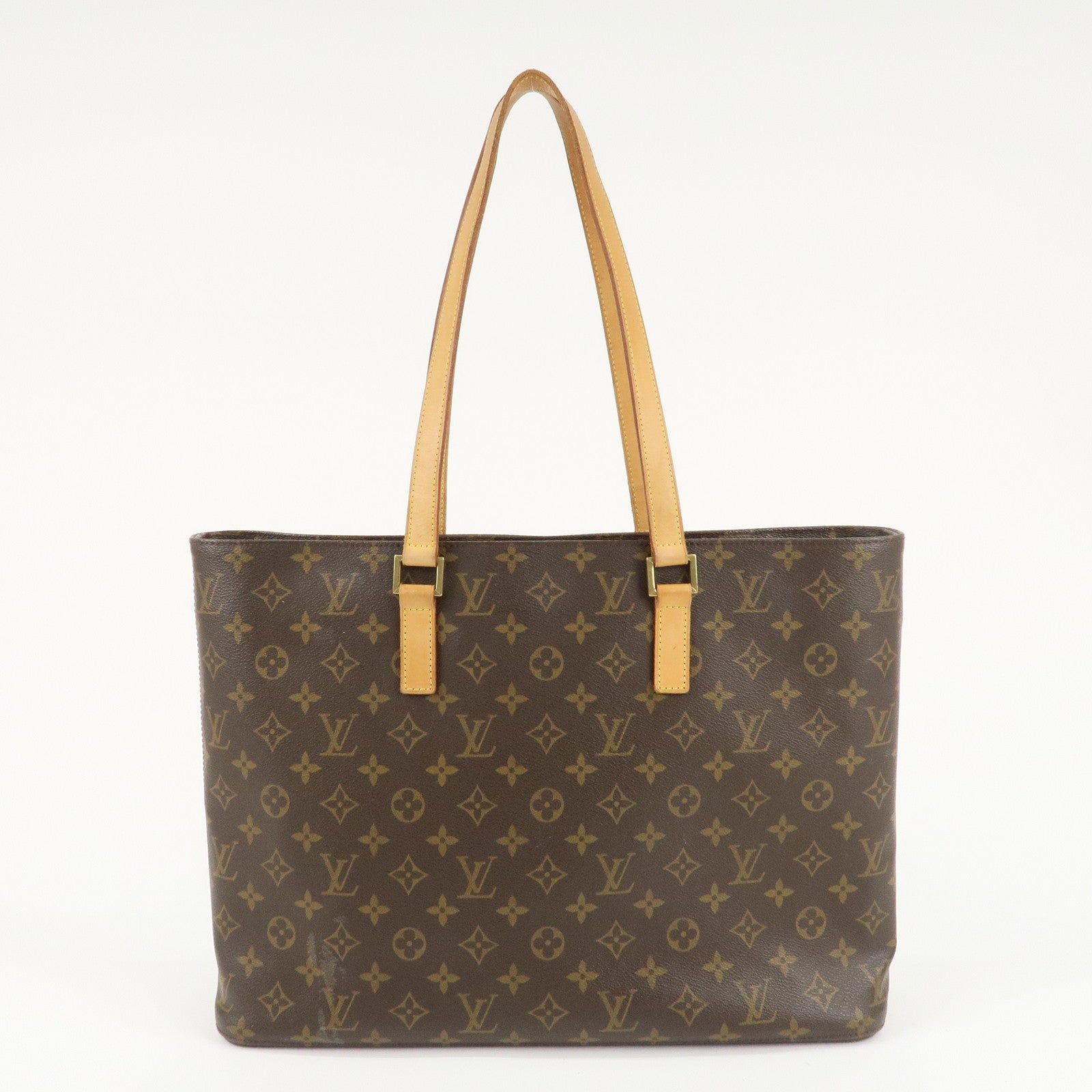 Louis Vuitton Monogram Luco Tote Bag Hand Bag Brown M51155 Used