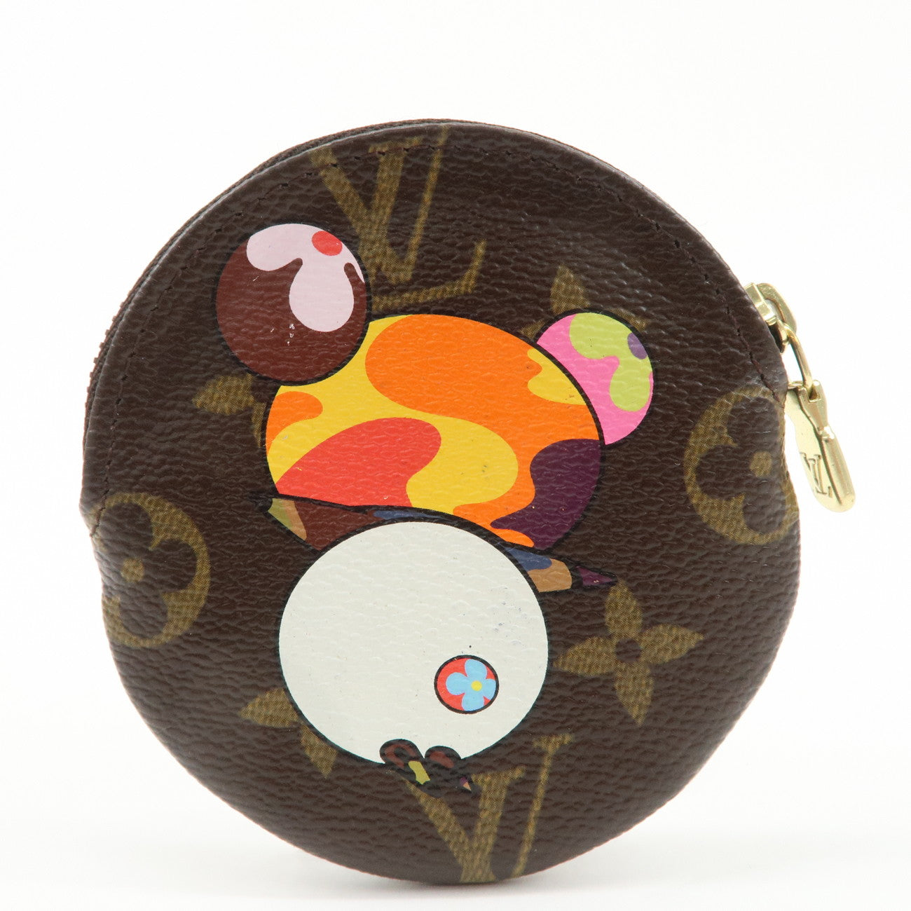 AuthLouis Vuitton Monogram Panda Porte Monnaie Coin Case Brown M61928