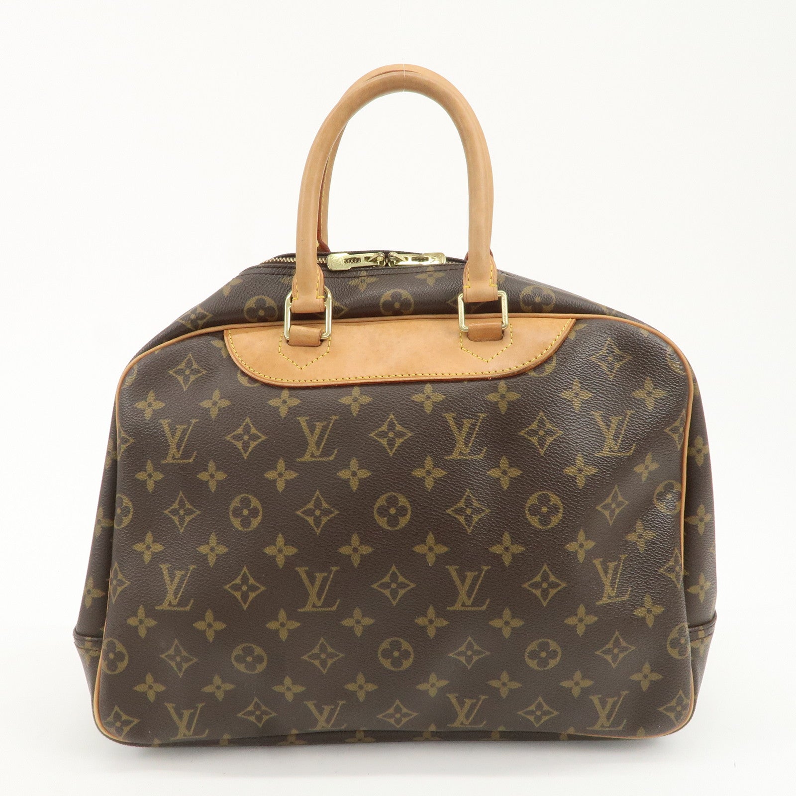 Louis Vuitton Monogram Deauville Hand Bag Brown M47270 Used