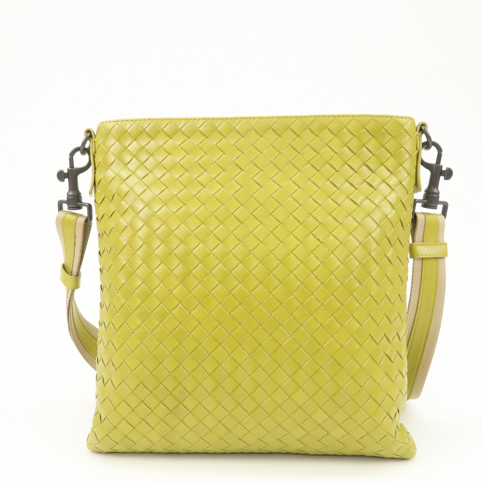 BOTTEGA VENETA  Intrecciato Leather Shoulder Bag Yellow