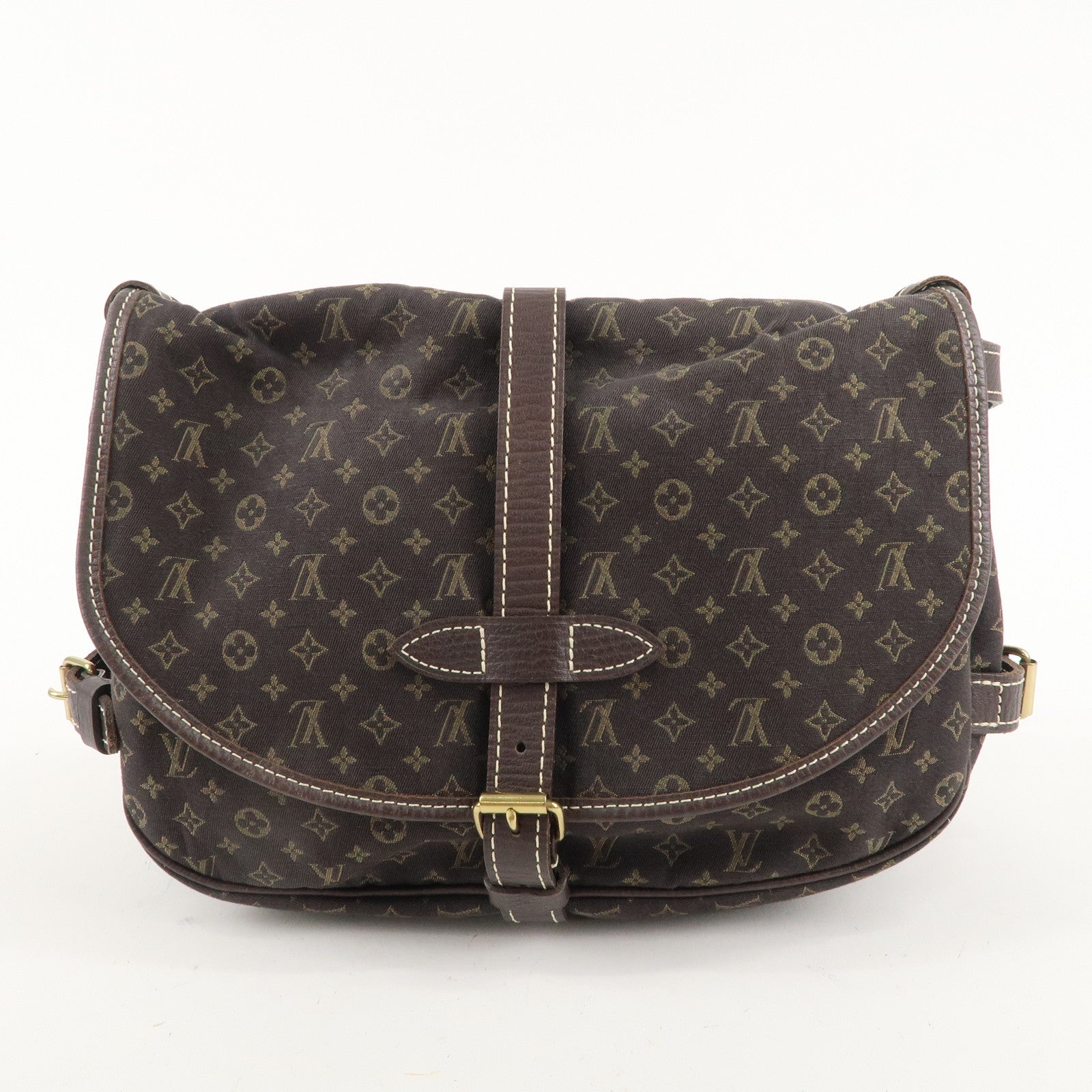 Louis Vuitton Monogram Mini Lin Saumur 30 Ebene Brown M95227