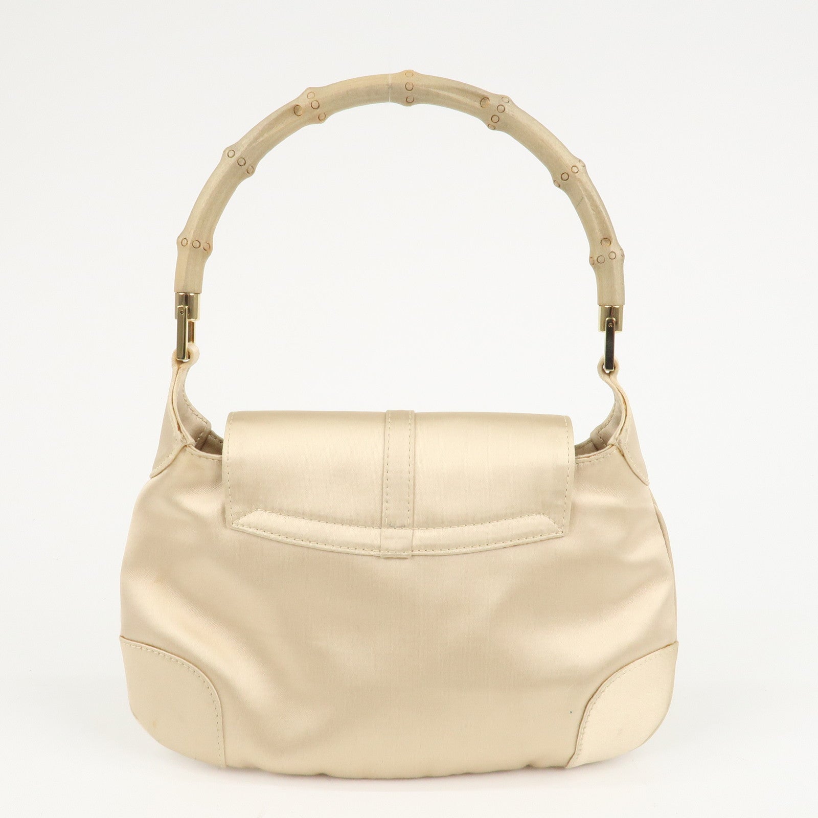 GUCCI Bamboo Satin Kandensky Mini Handbag Beige 205.0811.2684 Used