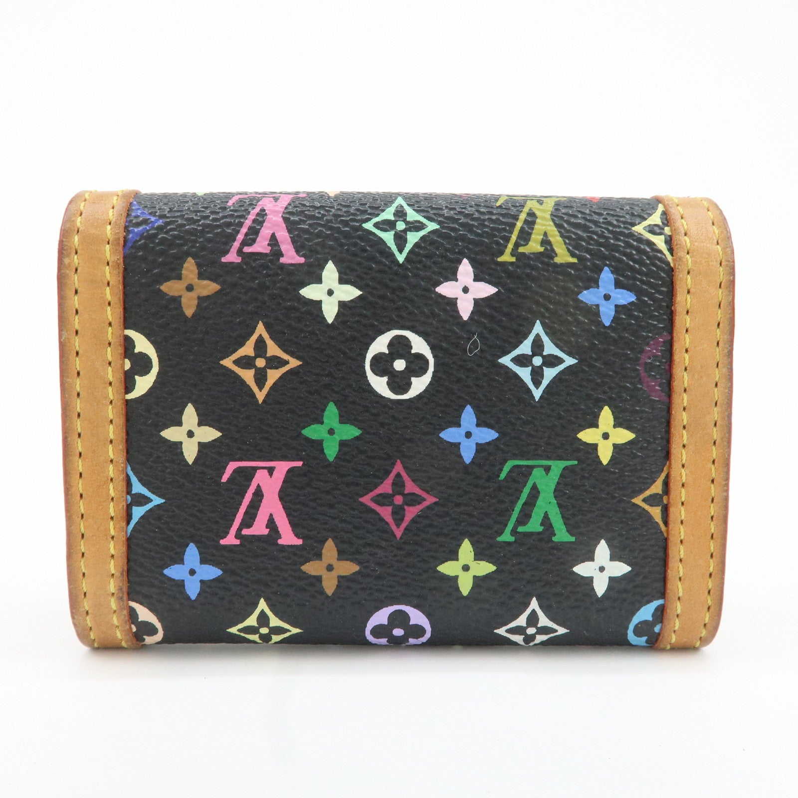 Louis Vuitton Multicolor Porte Monnaie Plat Coin Case M92656 Used