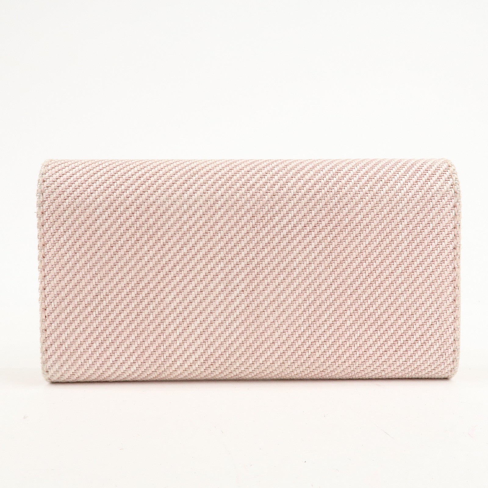 CHANEL Deauville Canvas Bi-fold Long Wallet Pink A80056