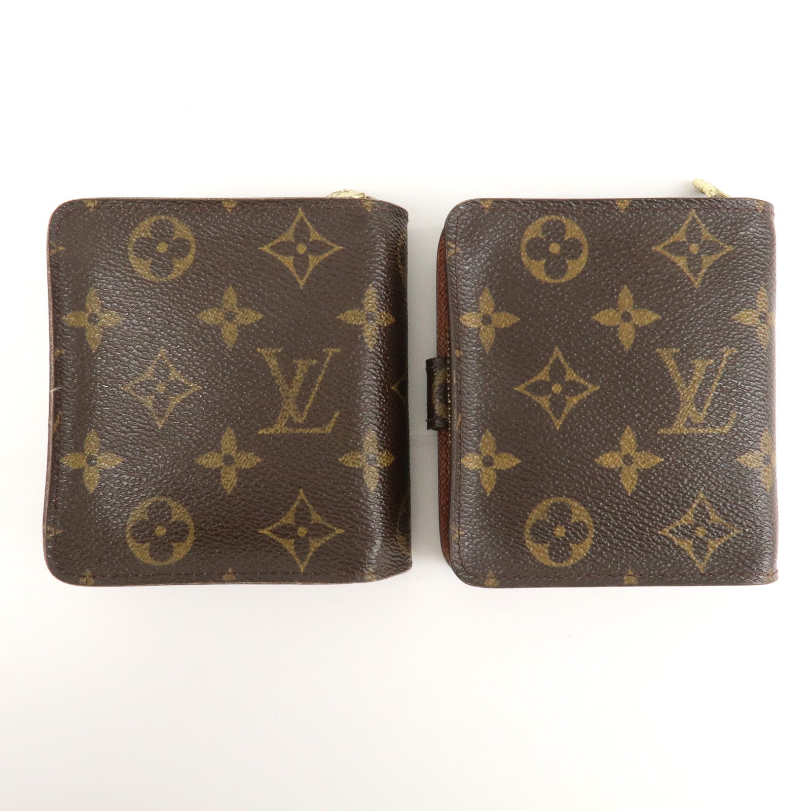 Louis Vuitton Set of 2 Monogram Compact Zip Small Wallet M61667 Used