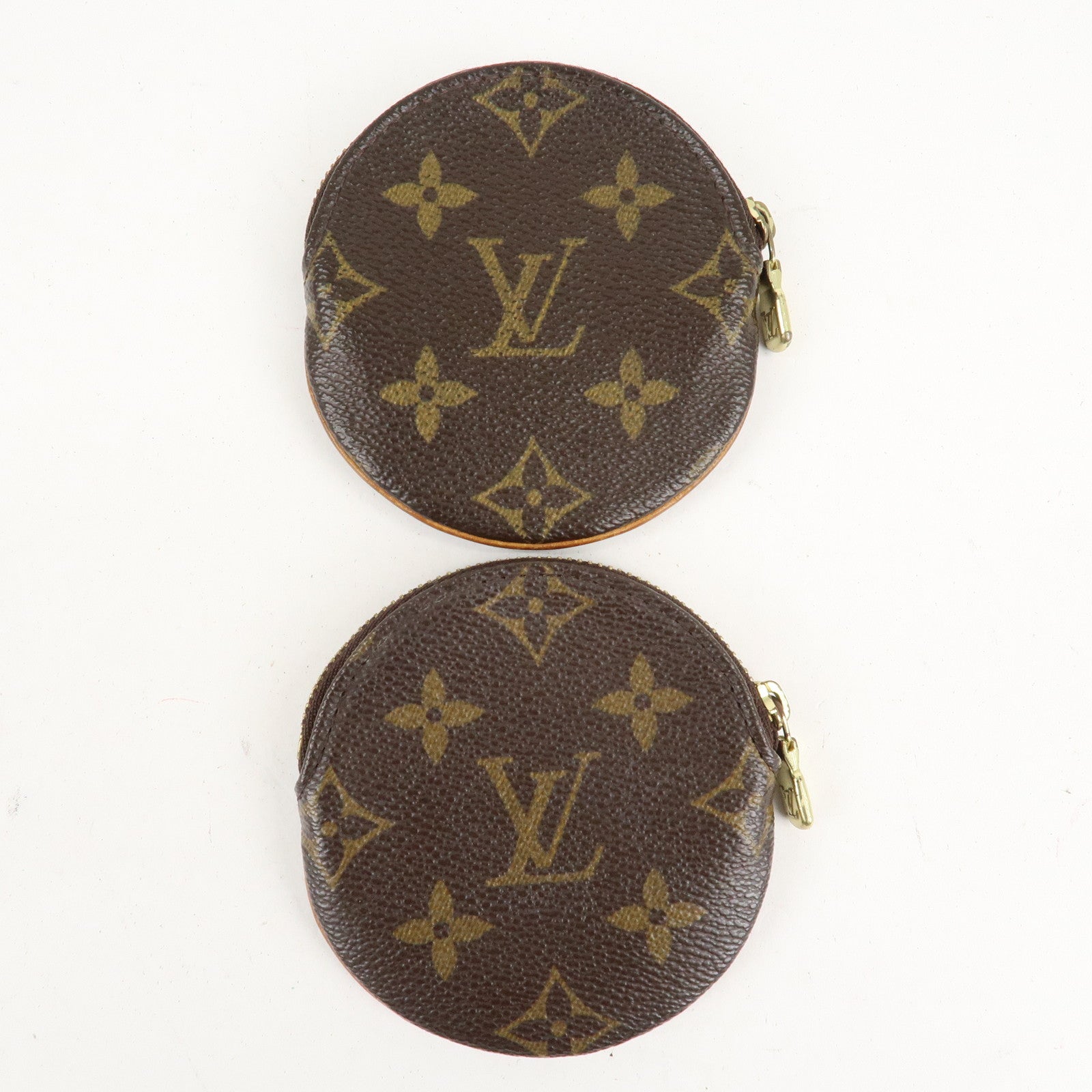 Set of2 Louis Vuitton Monogram Porte Monnaie Rond Coin Case M61926