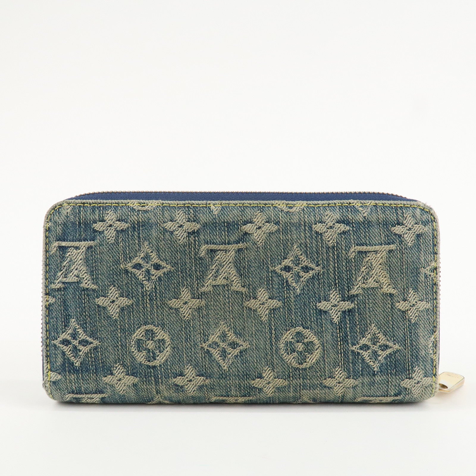 Louis Vuitton Monogram Denim Zippy Wallet Blue M95341 Used