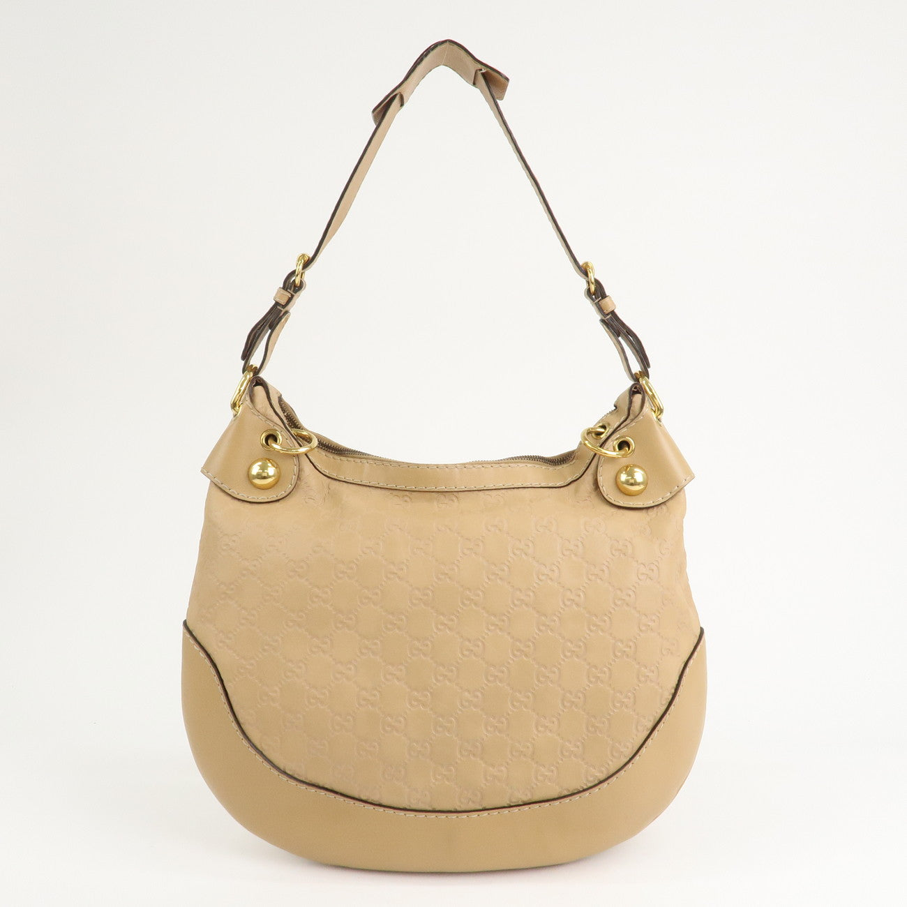 GUCCI Guccissima Leather Shoulder Bag Hand Bag Beige 211965 Used