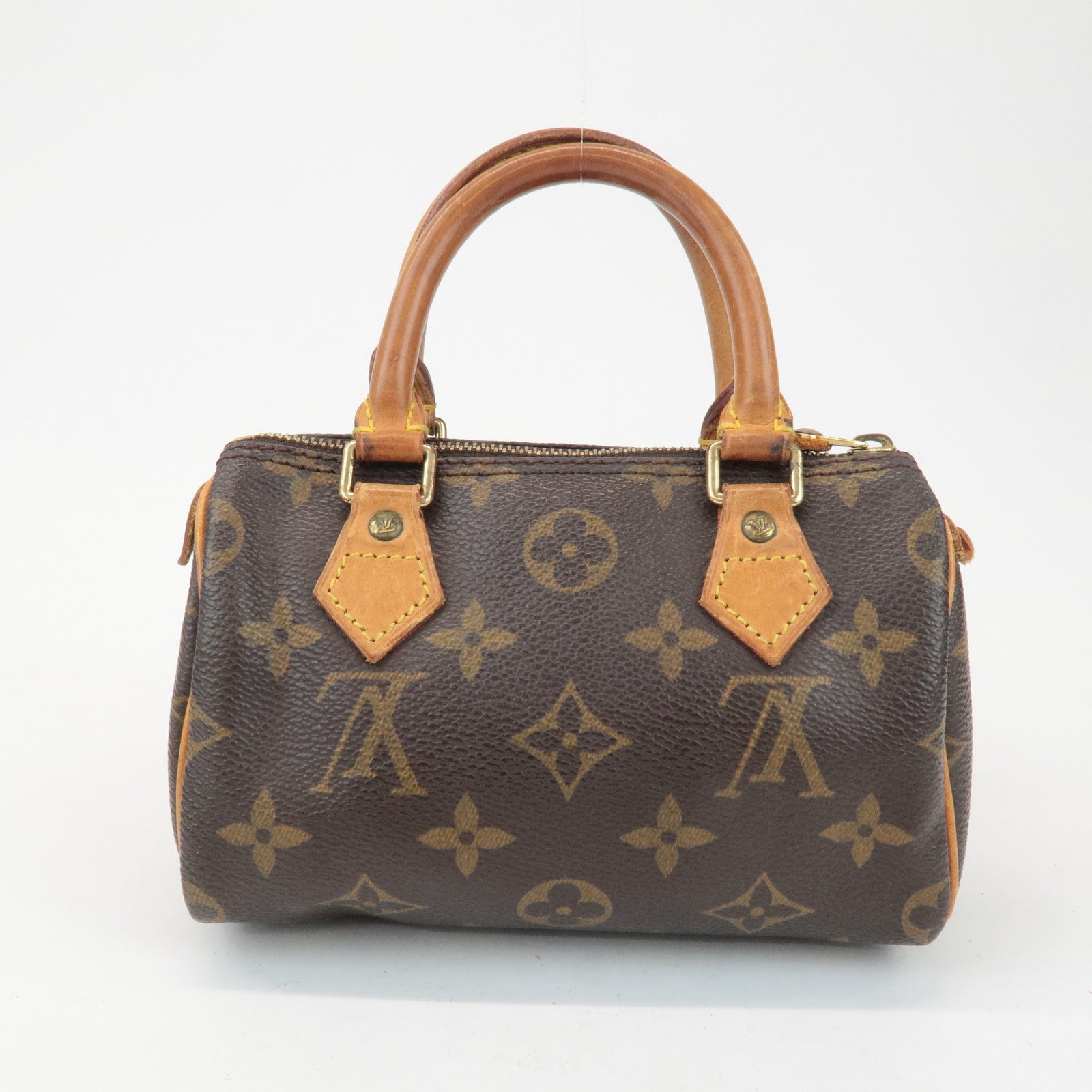 Louis Vuitton Monogram Mini Speedy Hand Bag Brown M41534 Used