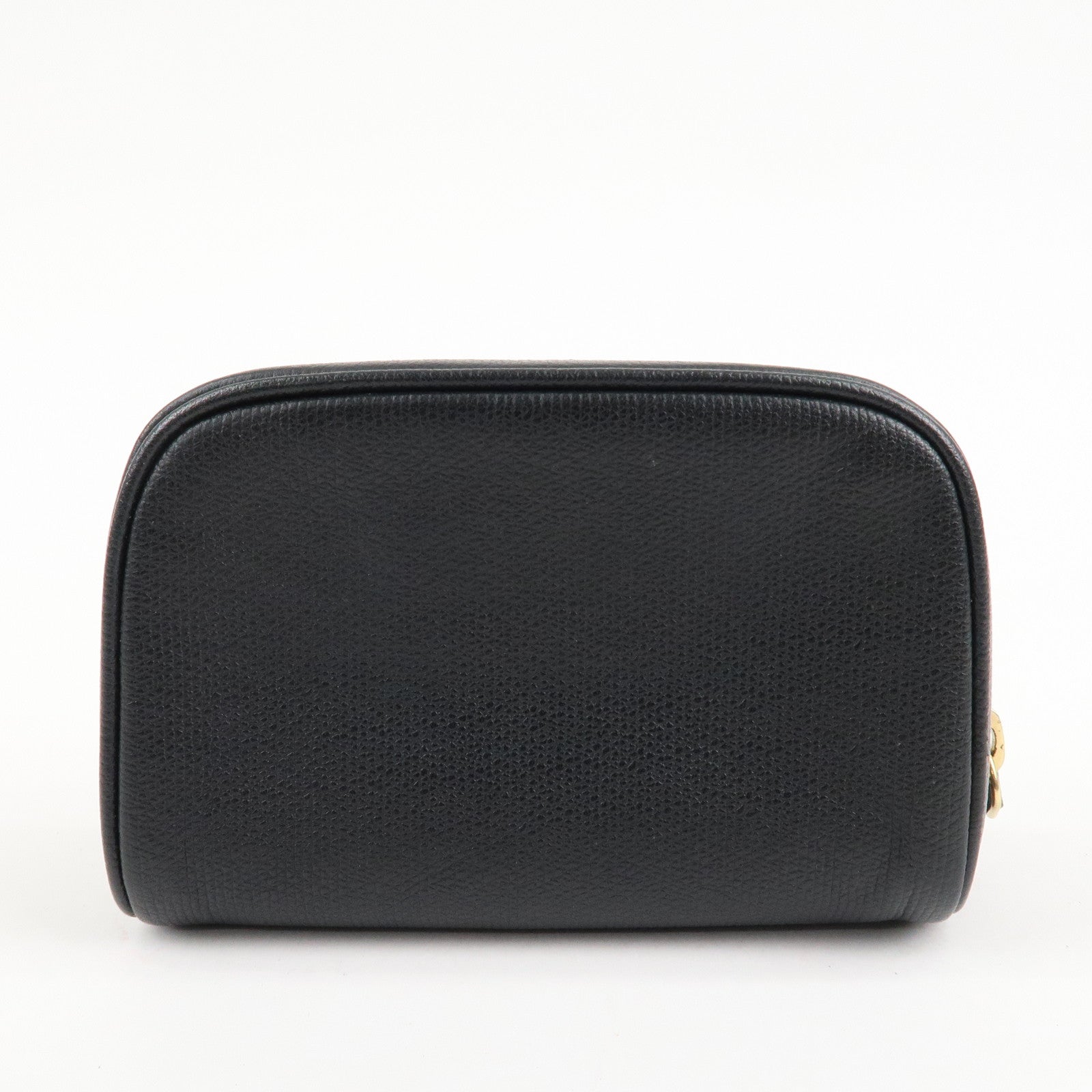 CHANEL COCO Button Leather Cosmetic Pouch Black A20912 Used