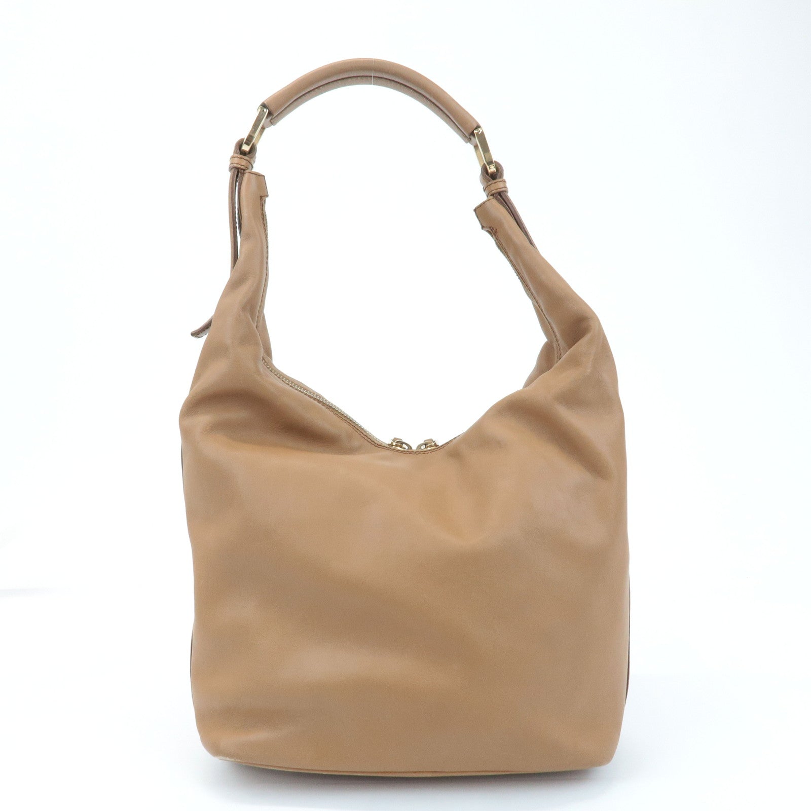 GUCCI Leather One Shoulder Bag Beige 001.4288 Used