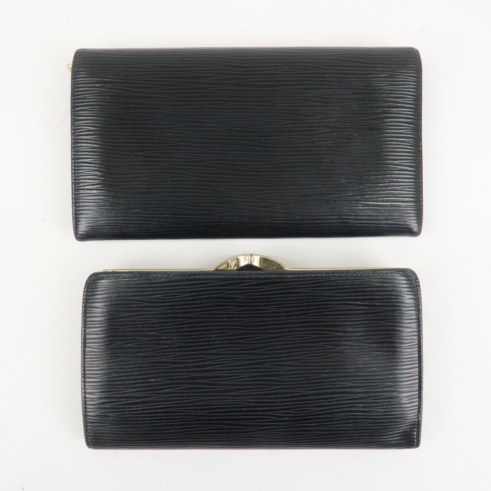 Louis Vuitton Set of 2 Epi Long Wallet Black M63752 M63252