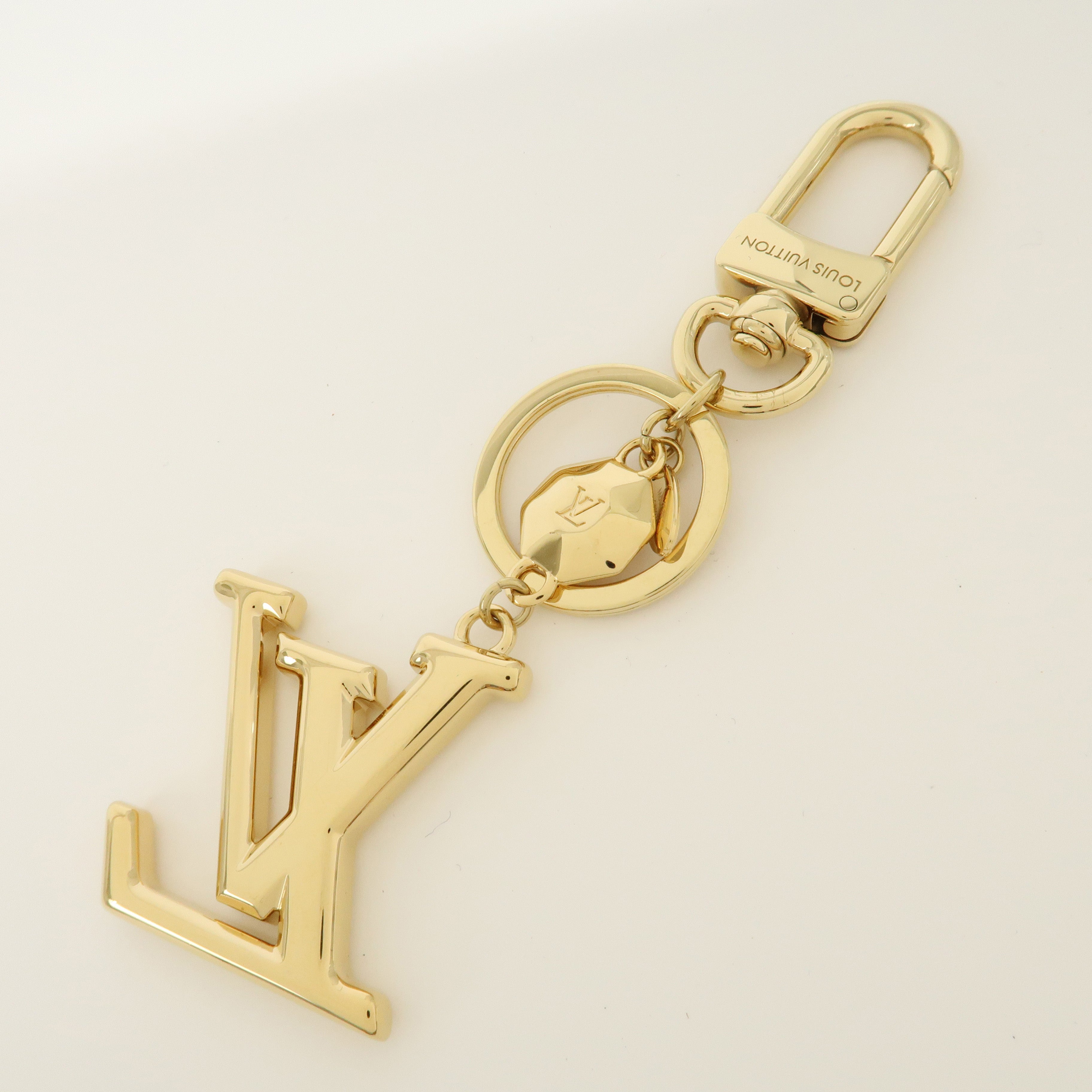 Louis Vuitton Key Holder LV Facettes Gold Bag Charm M65216 Used