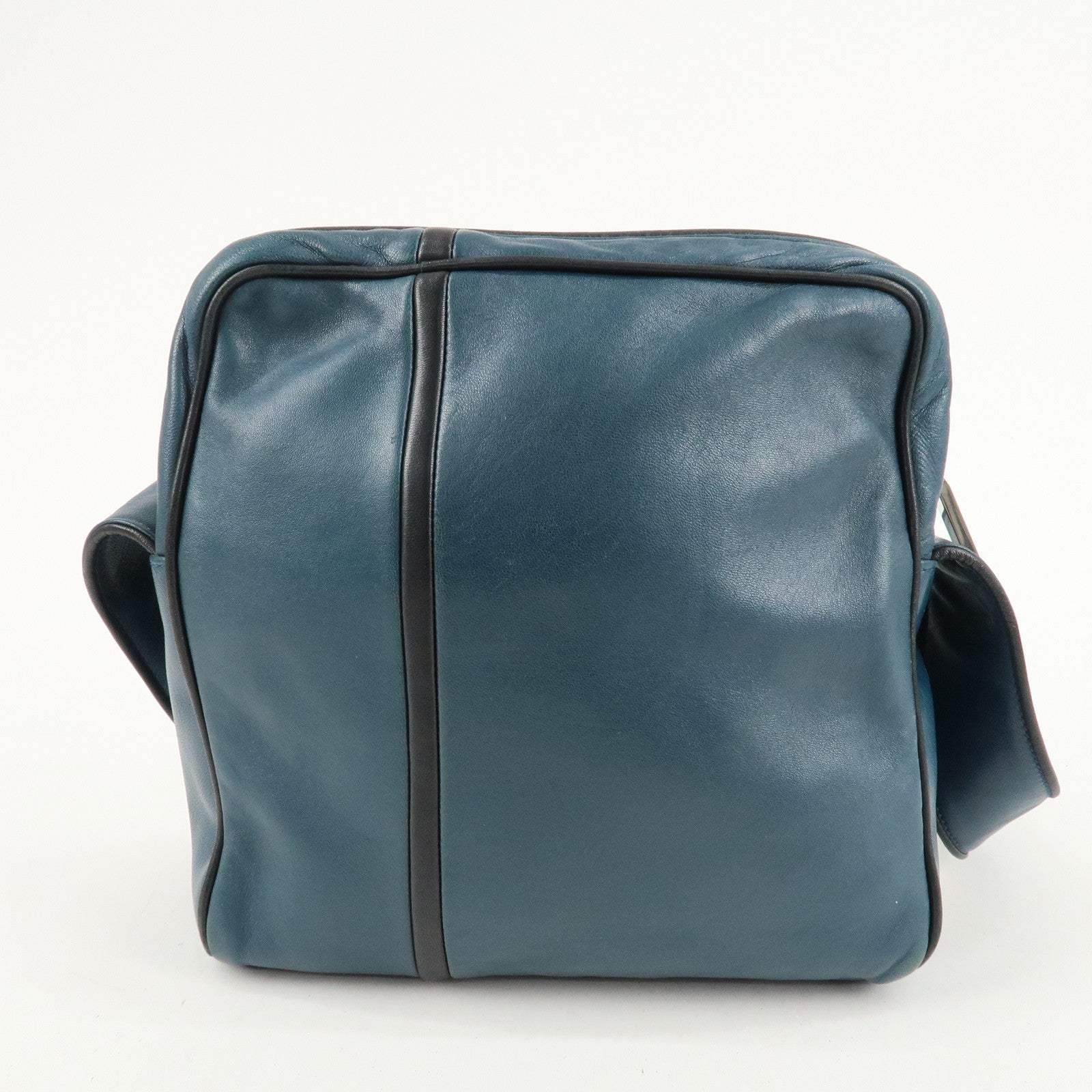 LOEWE Anagram Leather Shoulder Bag  Blue Used