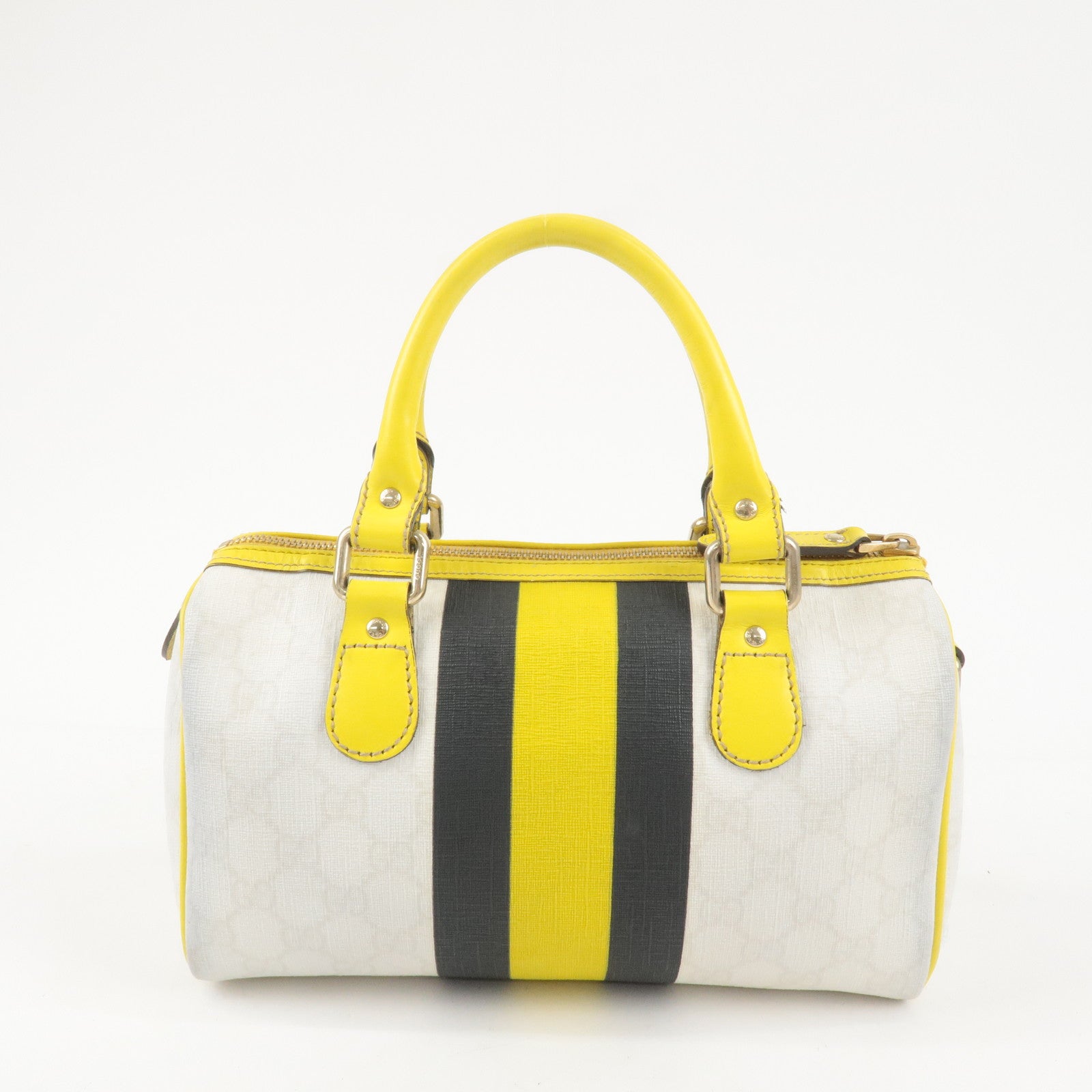 GUCCI Joyline GG Supreme Leather Mini Boston Bag Yellow 190257