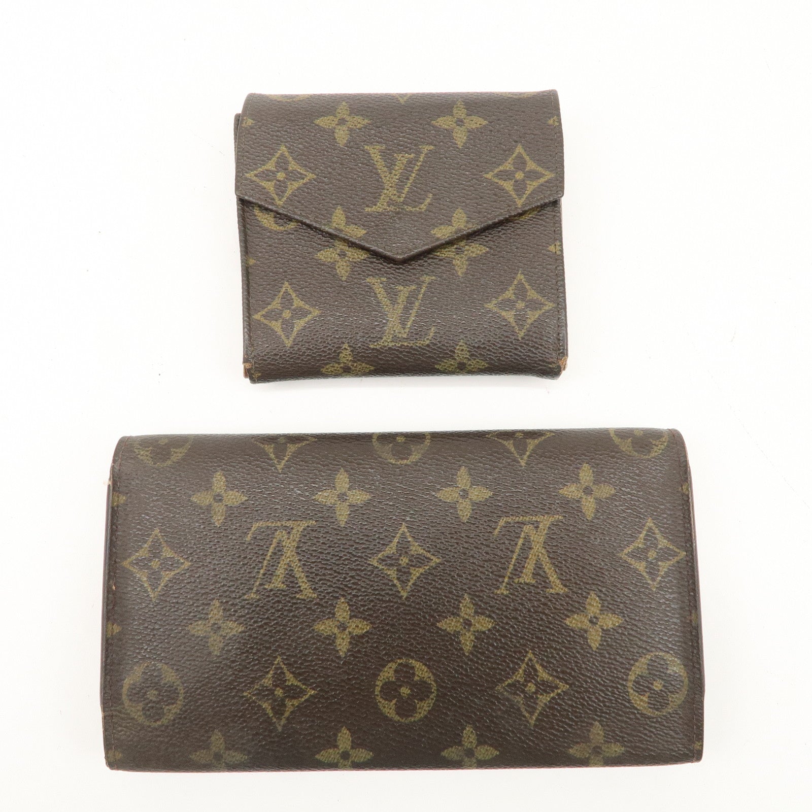 Louis Vuitton Set of 2 Monogram Portefeuille Wallet M61217 M61660 Used