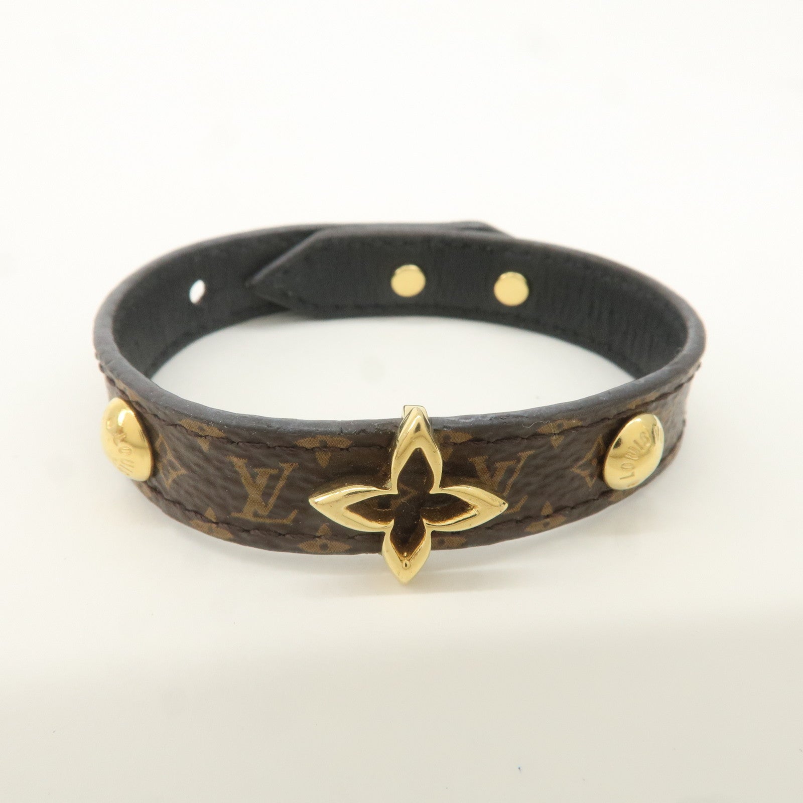 Louis Vuitton Monogram Bracelet Blooming Brown Gold M6534