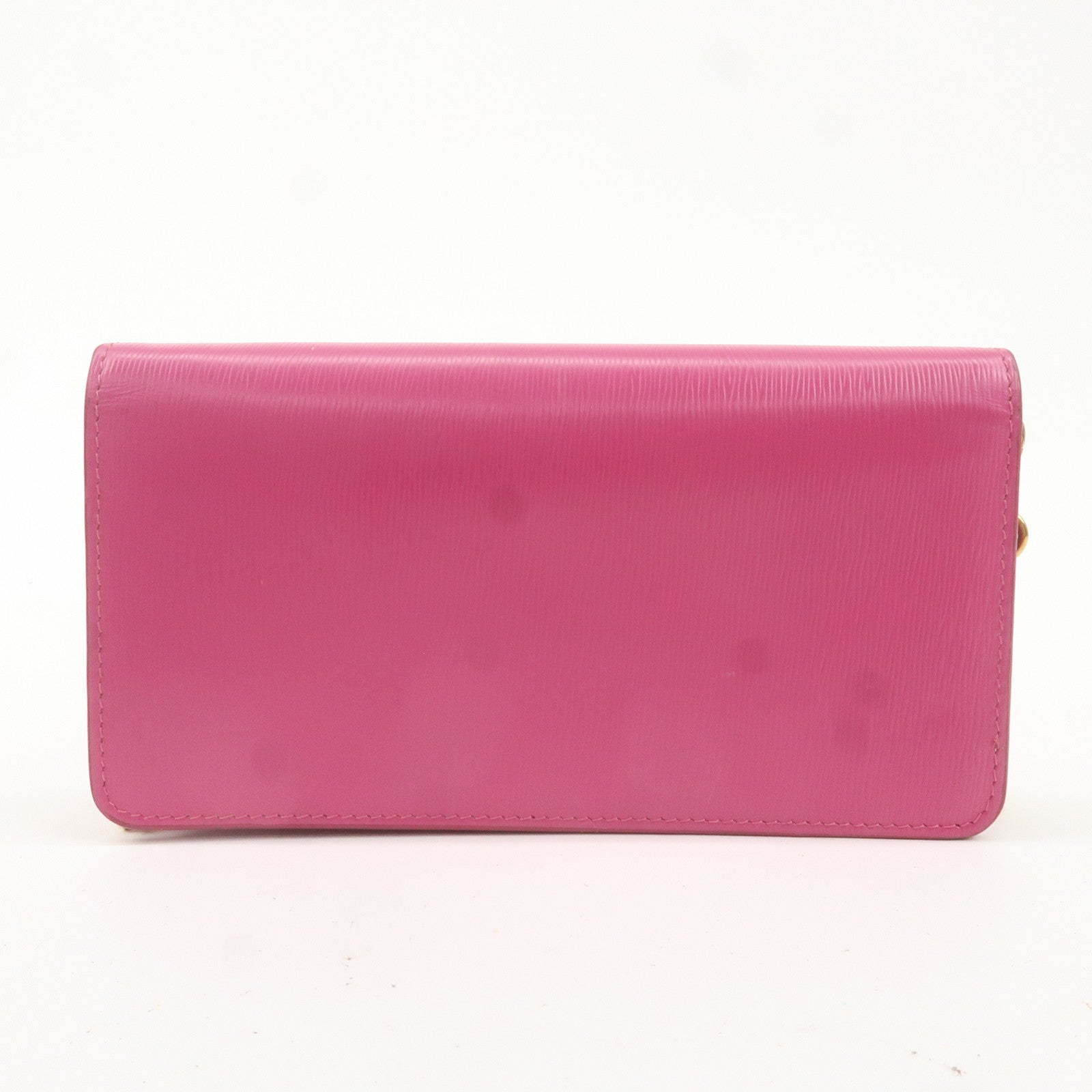 PRADA Leather Chain Wallet ORCHIDEA Pink 1DH044