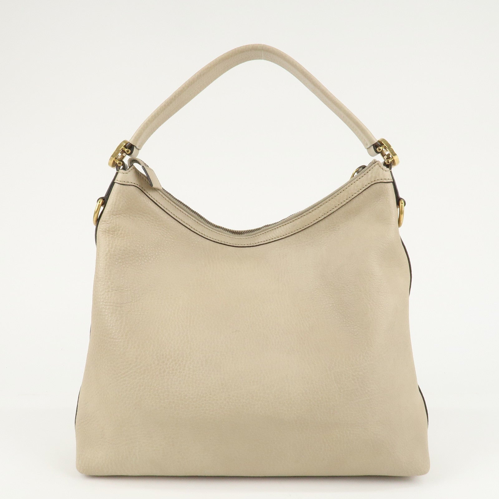 GUCCI Miss GG Leather Shoulder Bag Hand Bag Ivory 326514 Used