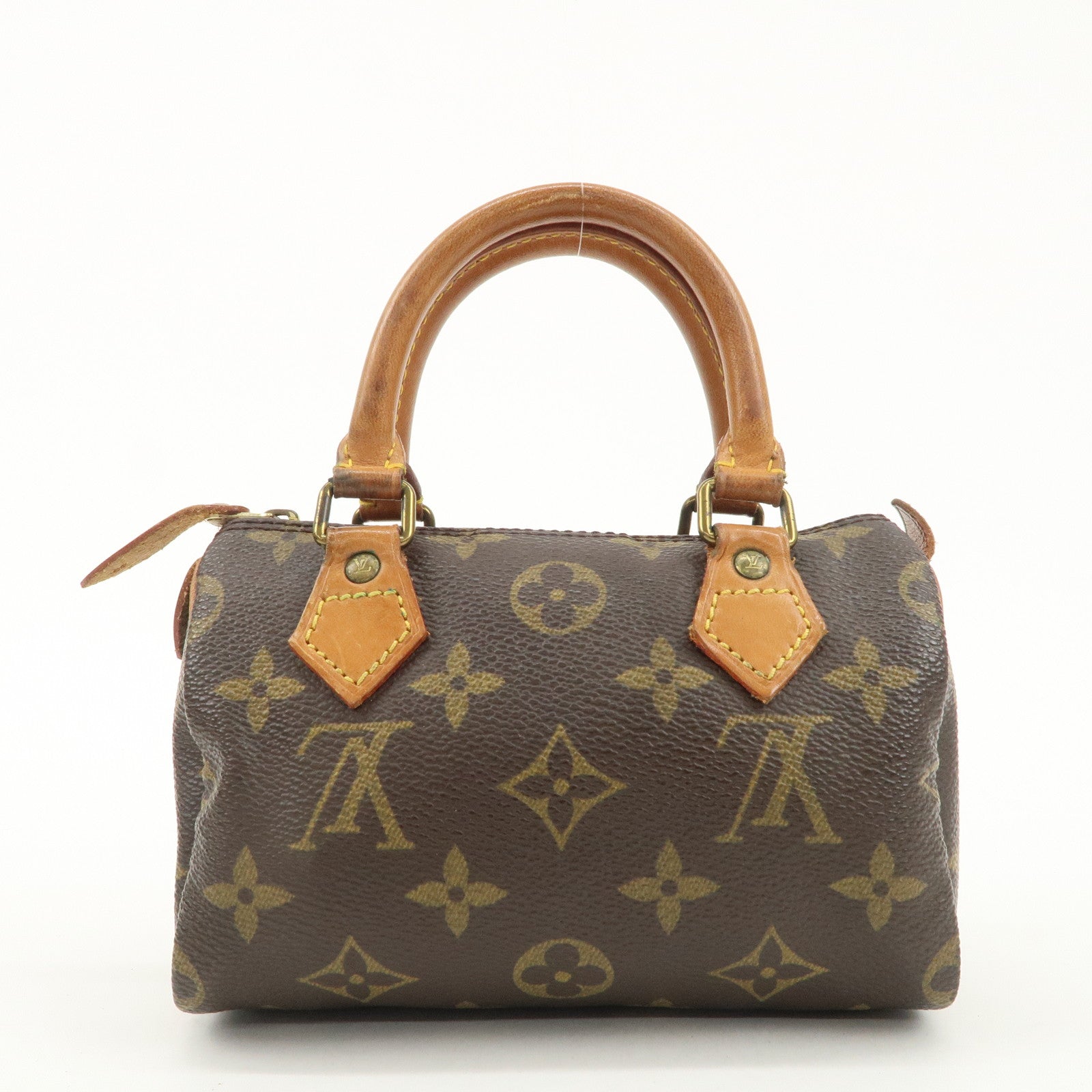 Louis Vuitton Monogram Mini Speedy Hand Bag Brown M41534 Used