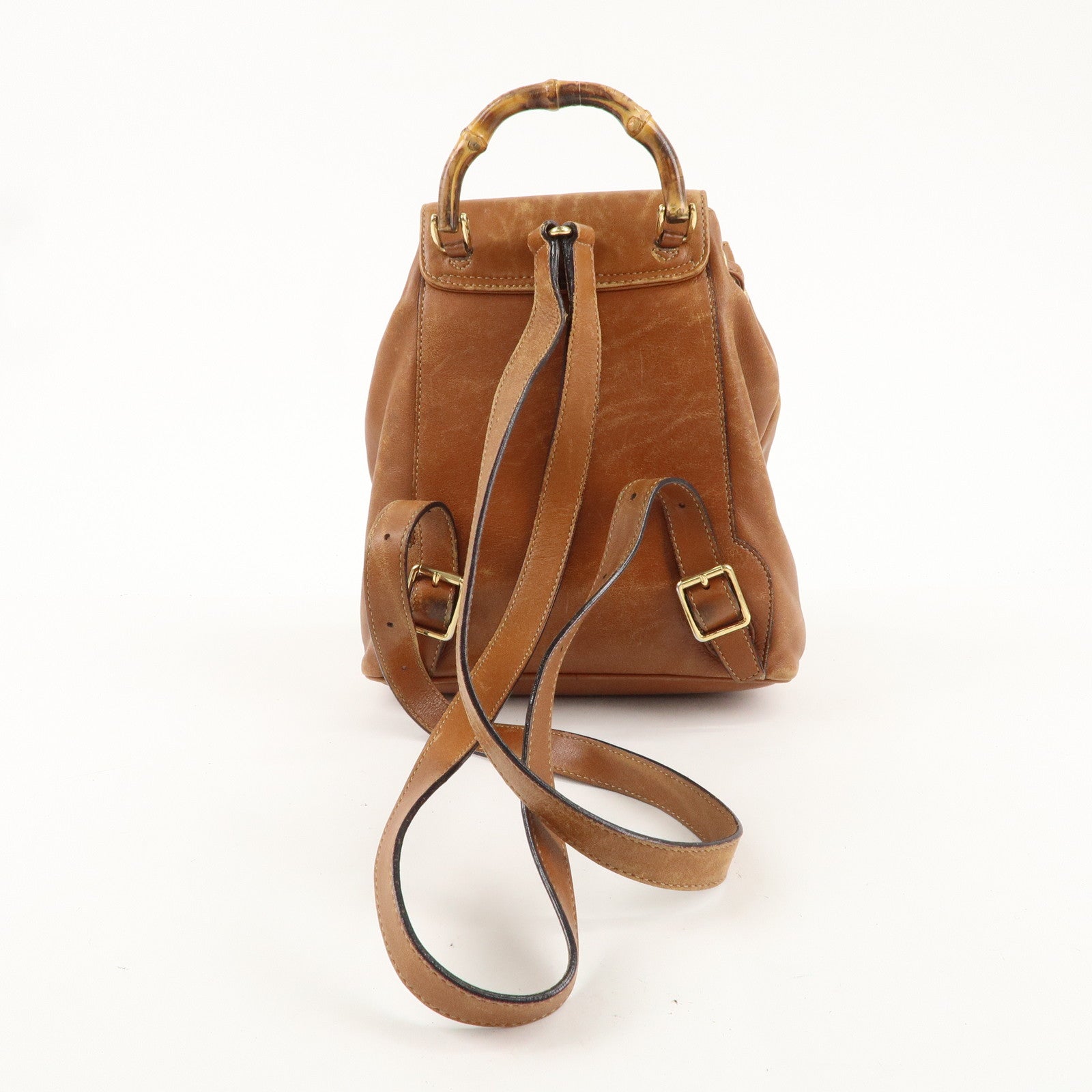 GUCCI Bamboo Leather Ruck Sack Backpack Brown 003.1956.0030