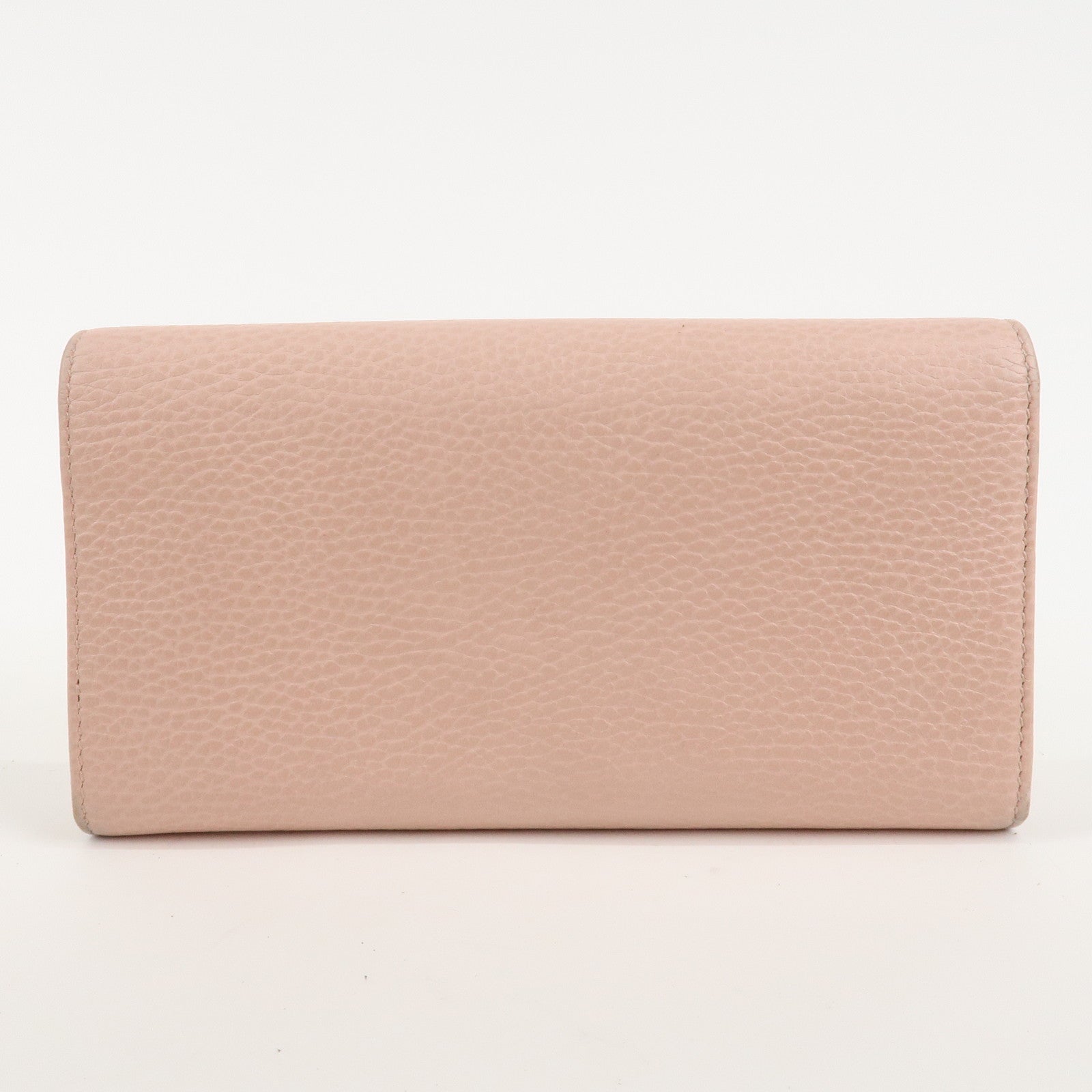 GUCCI Petit Marmont Leather Bi-fold Long Wallet Pink 456116 Used