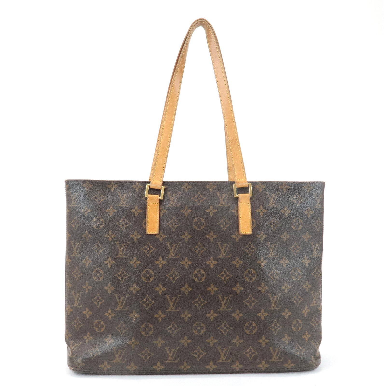 Louis Vuitton Monogram Luco Tote Bag Hand Bag Brown M51155 Used