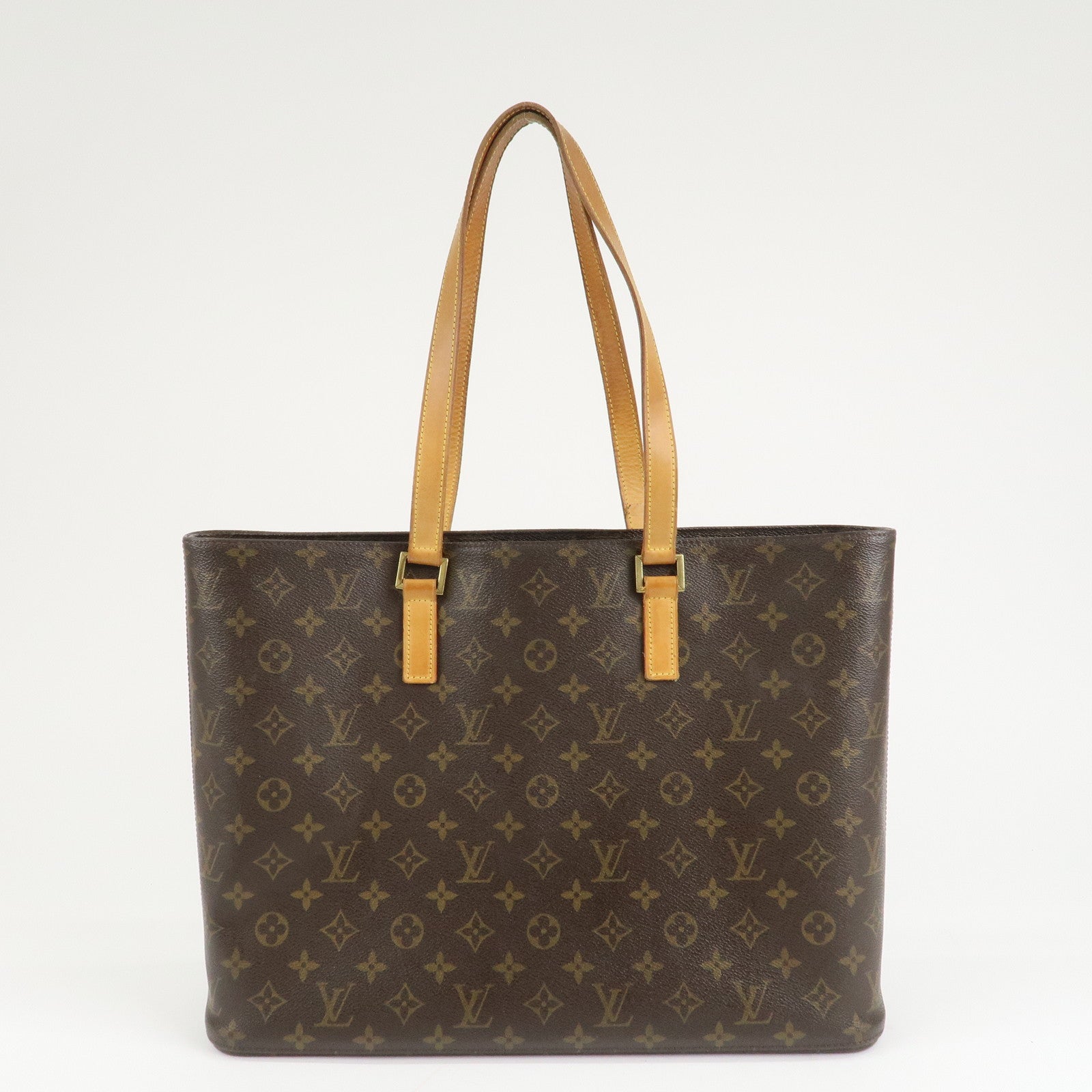 Louis Vuitton Monogram Luco Tote Bag Hand Bag Brown M51155 Used