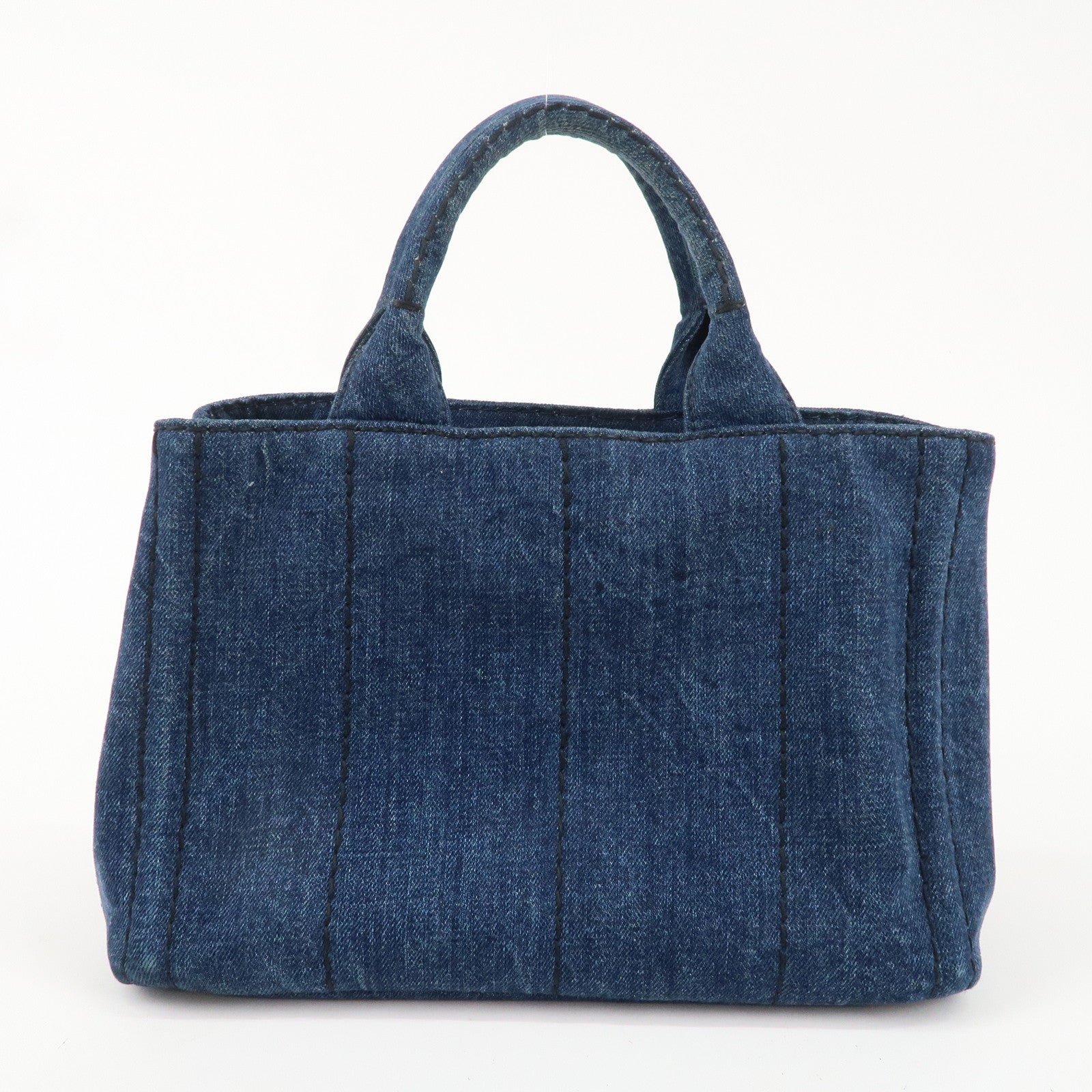 PRADA Canapa Mini Canvas 2Way Bag Hand Bag Blue B2439G