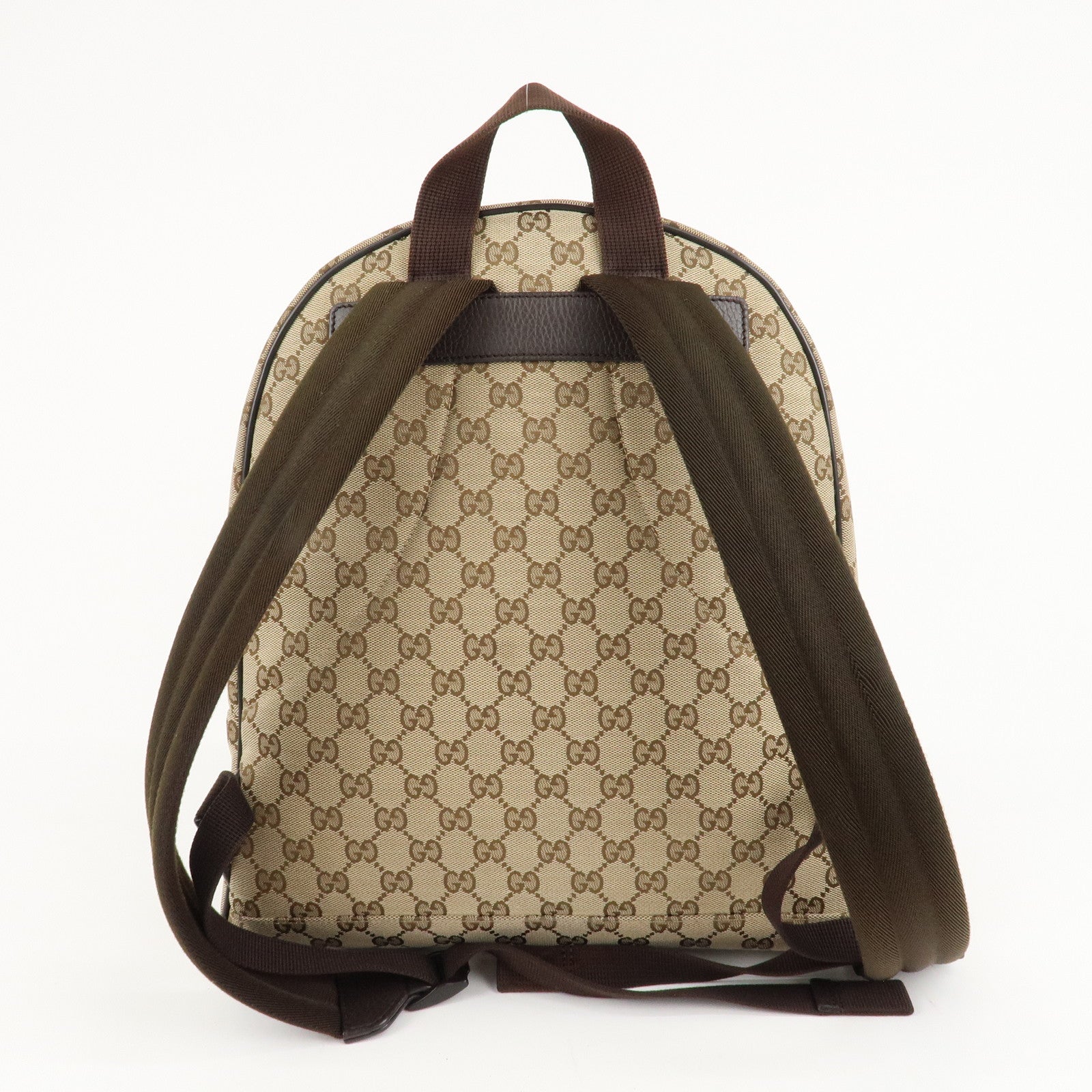 GUCCI GG Canvas Leather Backpack Beige Brown 449906 Used