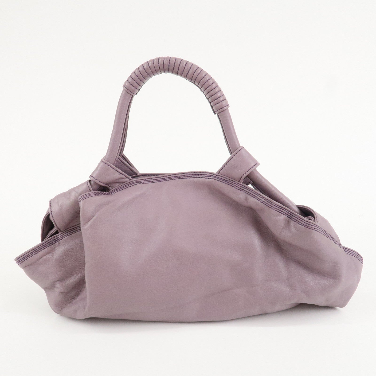 LOEWE Anagram Leather Nappa Aire Shoulder Hand Bag Lavender Used