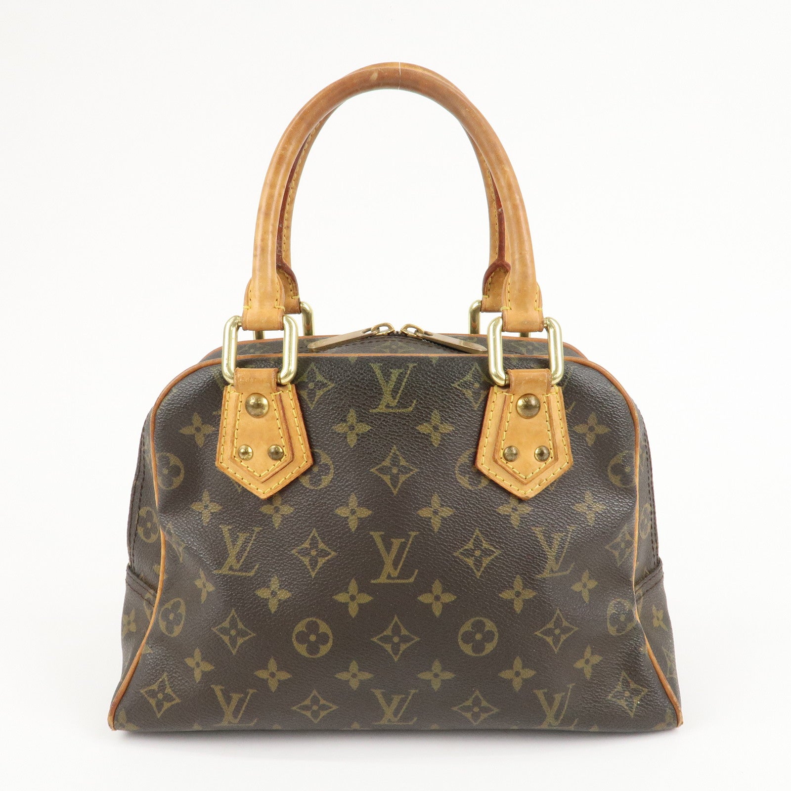 Louis Vuitton Monogram Manhattan PM Hand Bag Gold HDW M40026 Used