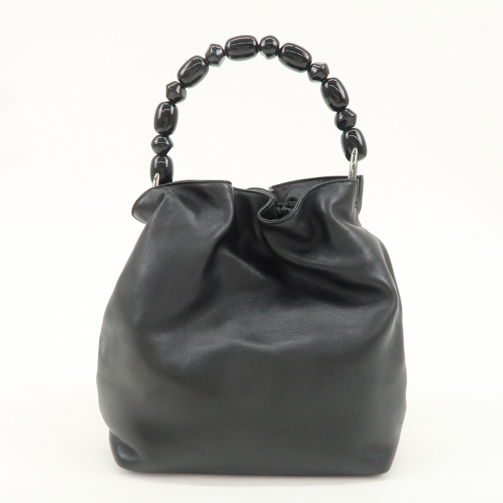 Christian Dior Maris Pearl Leather Handbag Black