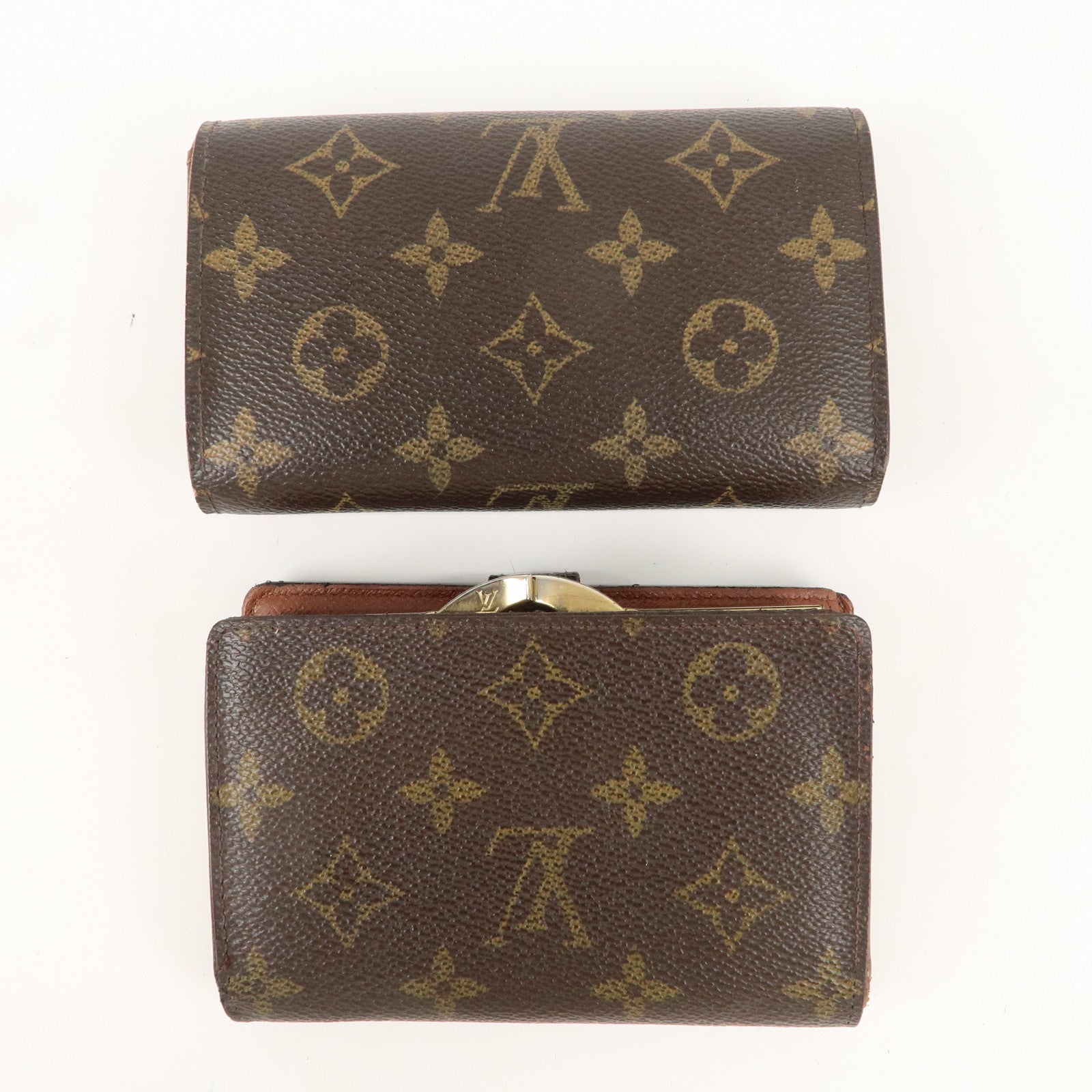 Louis Vuitton Monogram Set of 2 Bi-fold Wallet Brown M61663 M61730