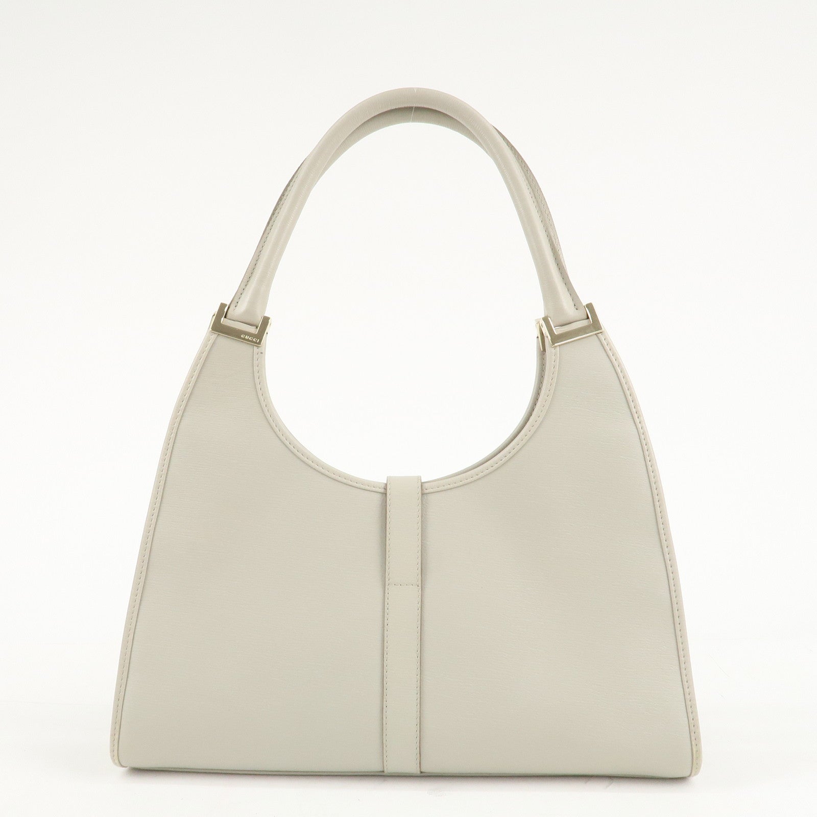 GUCCI Jackie Leather Shoulder Bag Ivory 002.1067