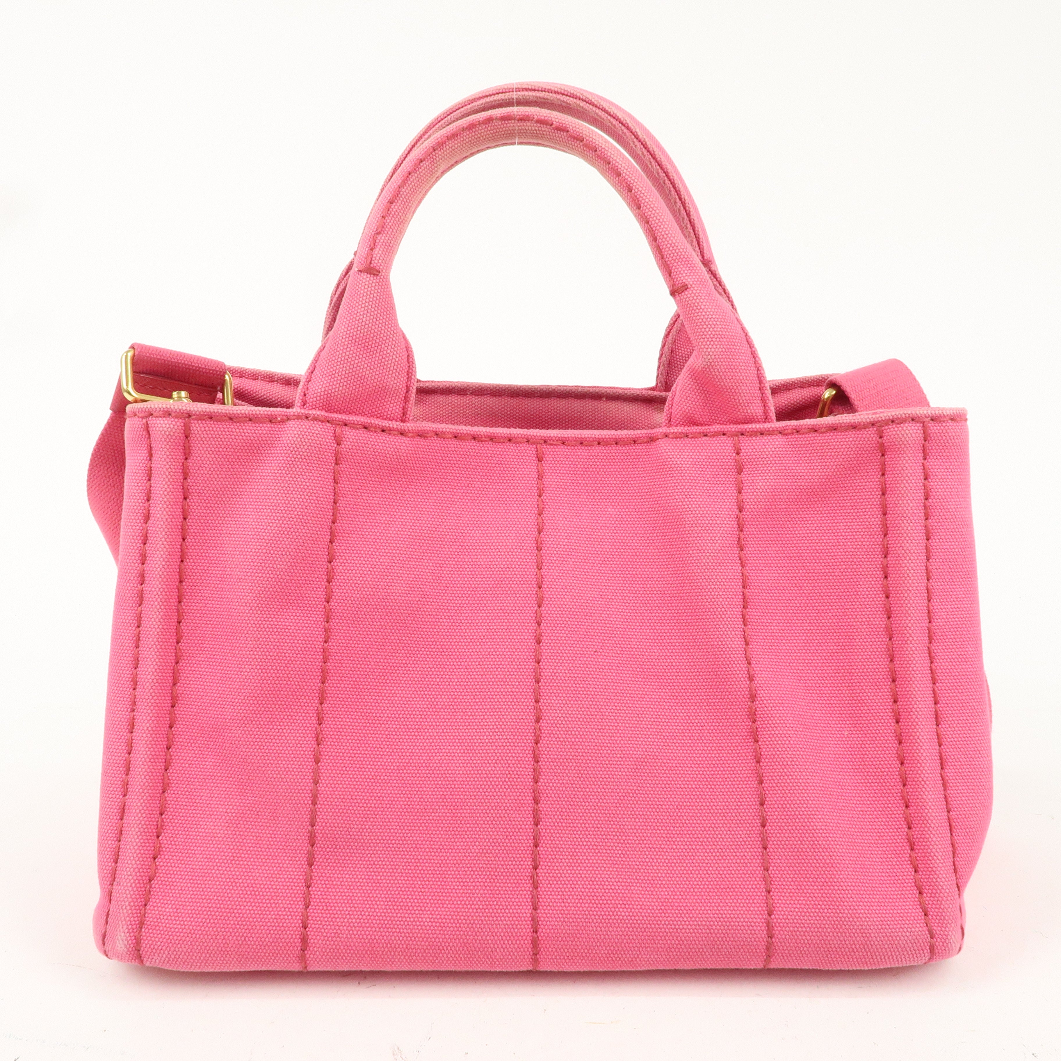 PRADA Canapa Mini Canvas 2Way Bag Hand Shoulder Bag Pink