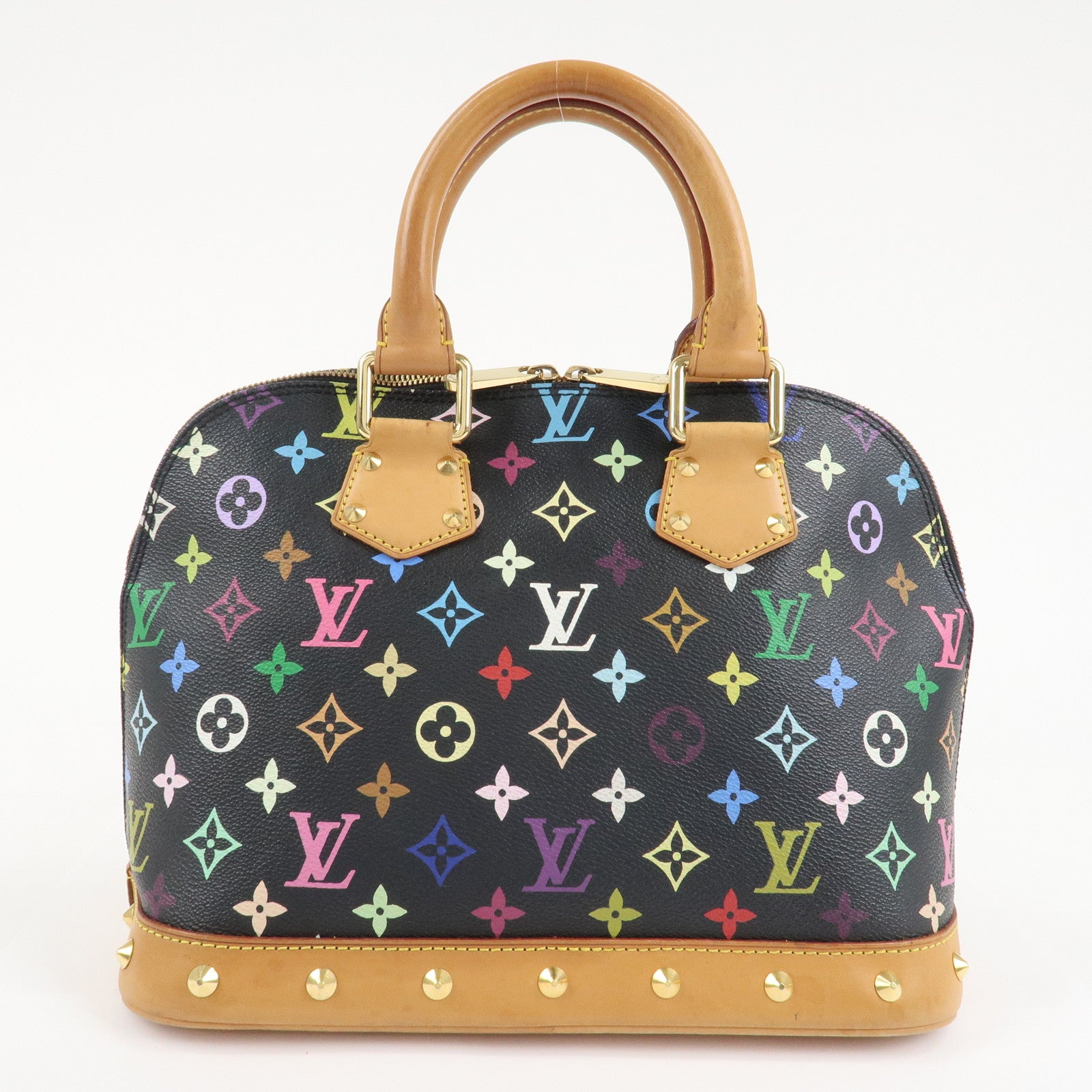 Louis Vuitton Monogram Multi Color Alma Hand Bag Noir M92646 Used