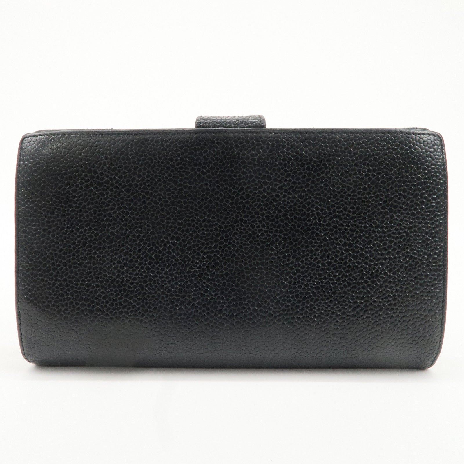 CHANEL COCO Mark Caviar Skin Bi-fold Wallet Black