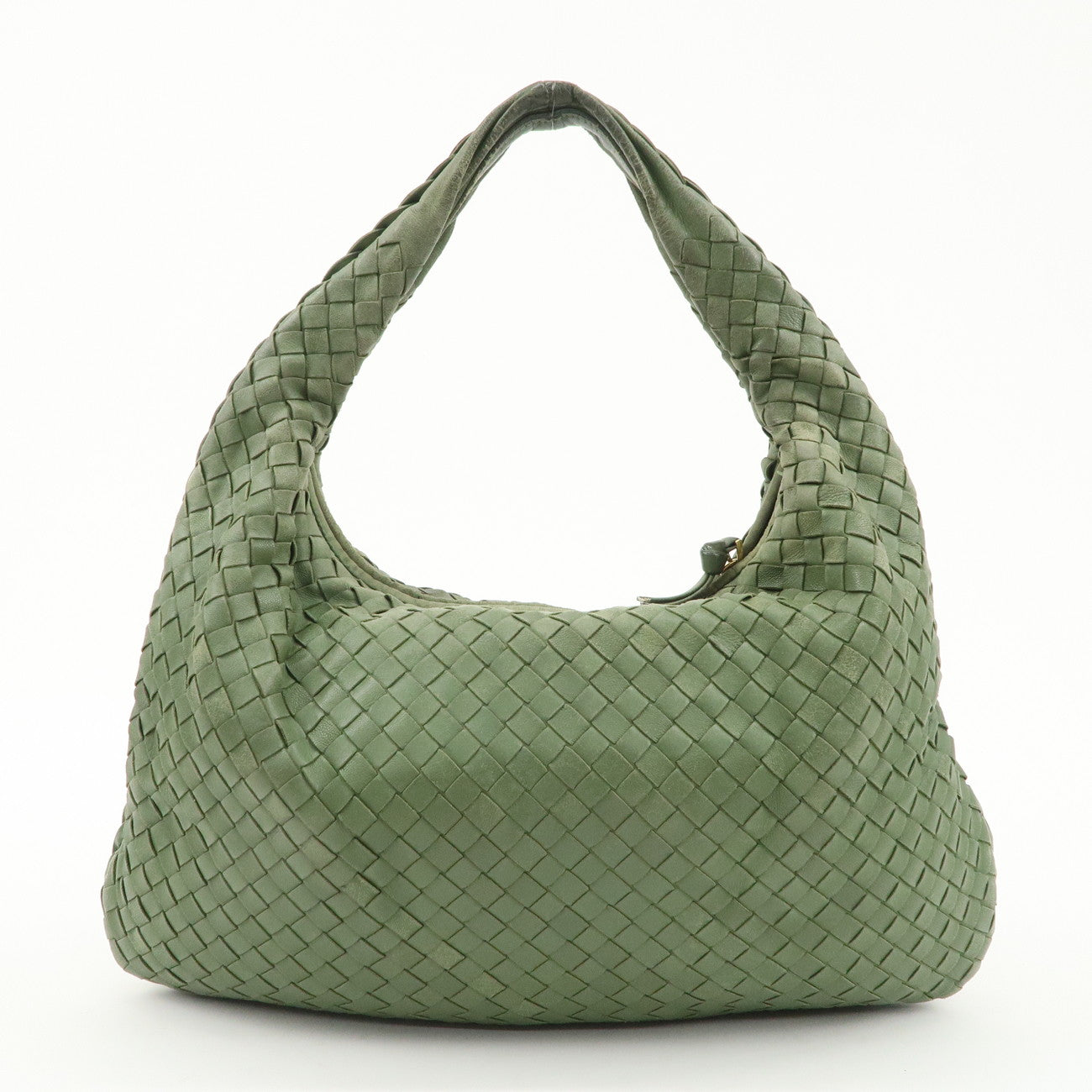 BOTTEGA VENETA Hobo Intrecciato Leather Shoulder Bag Breen 115653