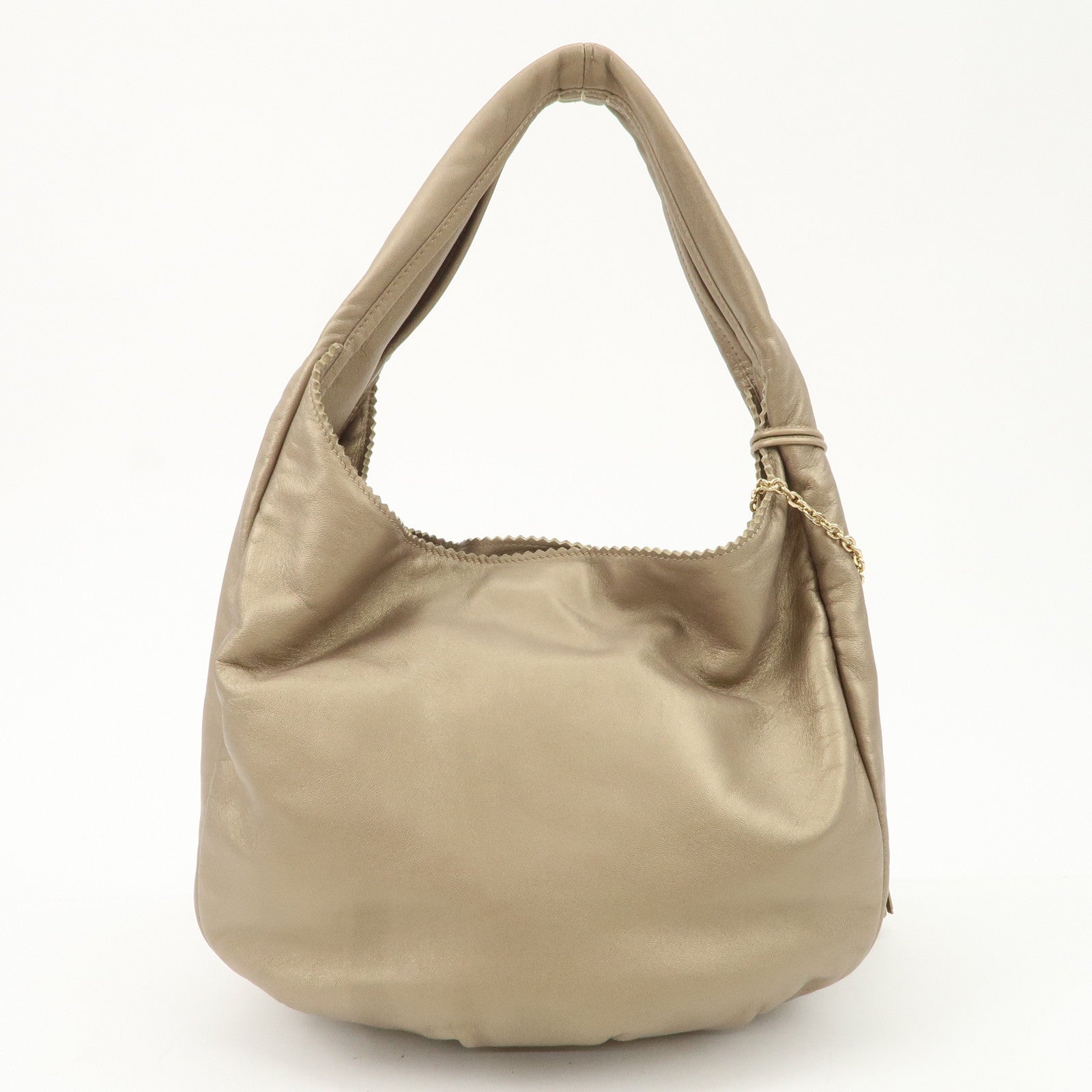 LOEWE Leather Viento One Shoulder Bag Gold