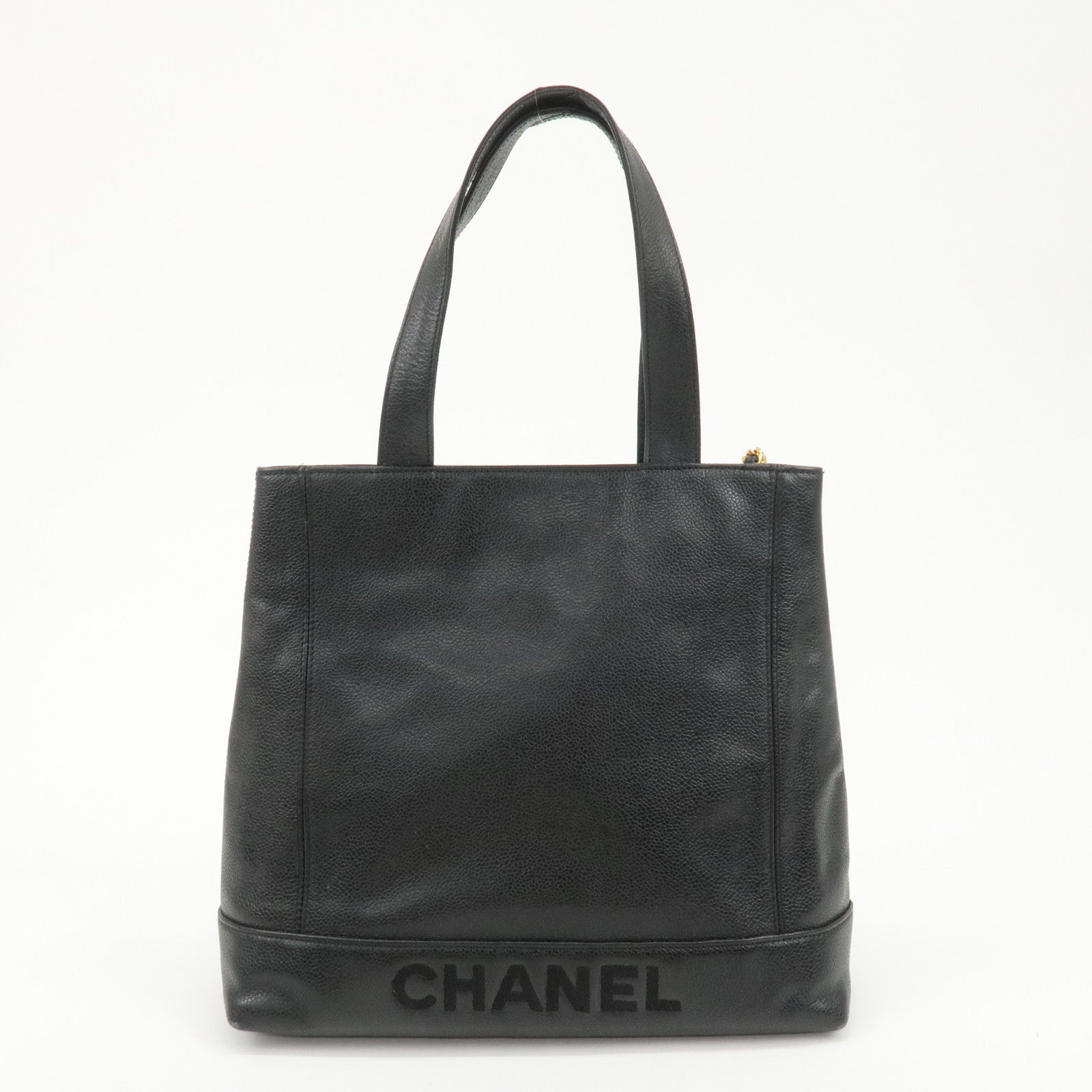 CHANEL Caviar Skin Tote Bag Shoulder Bag Hand Bag Black