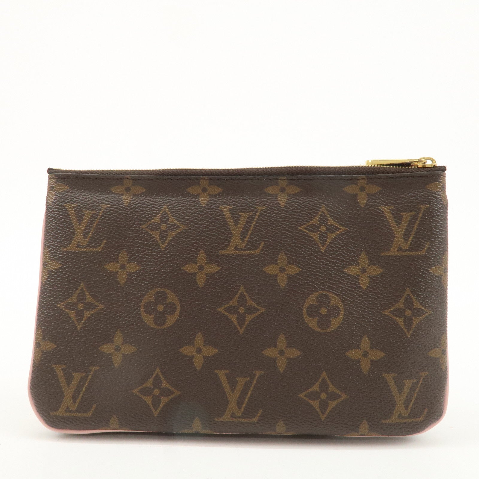 Louis Vuitton Monogram Pochette Double Zip Bag FLower M63905 Used