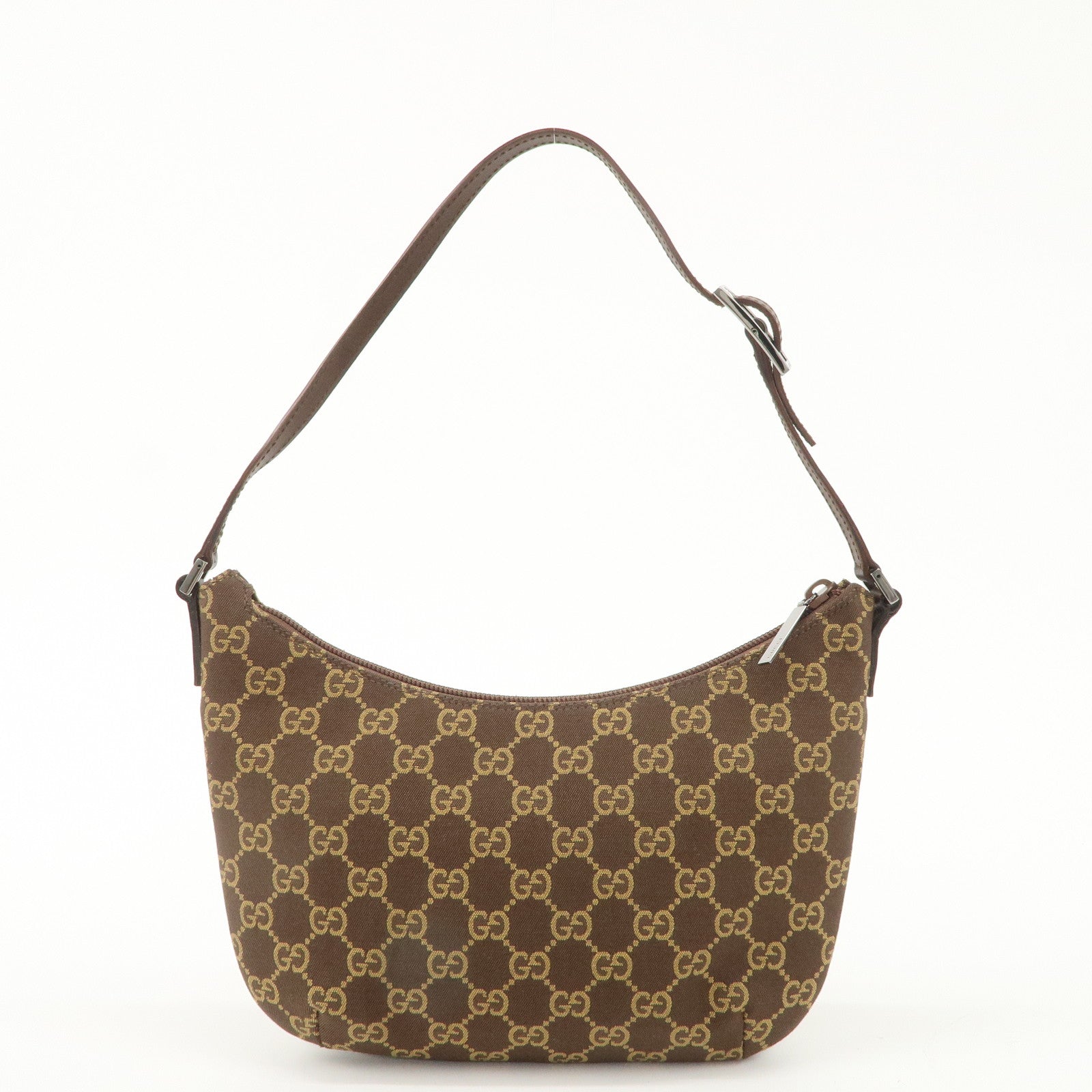 GUCCI GG Canvas Leather Purse Hand Bag Shoulder Bag Brown 005.0813 Used