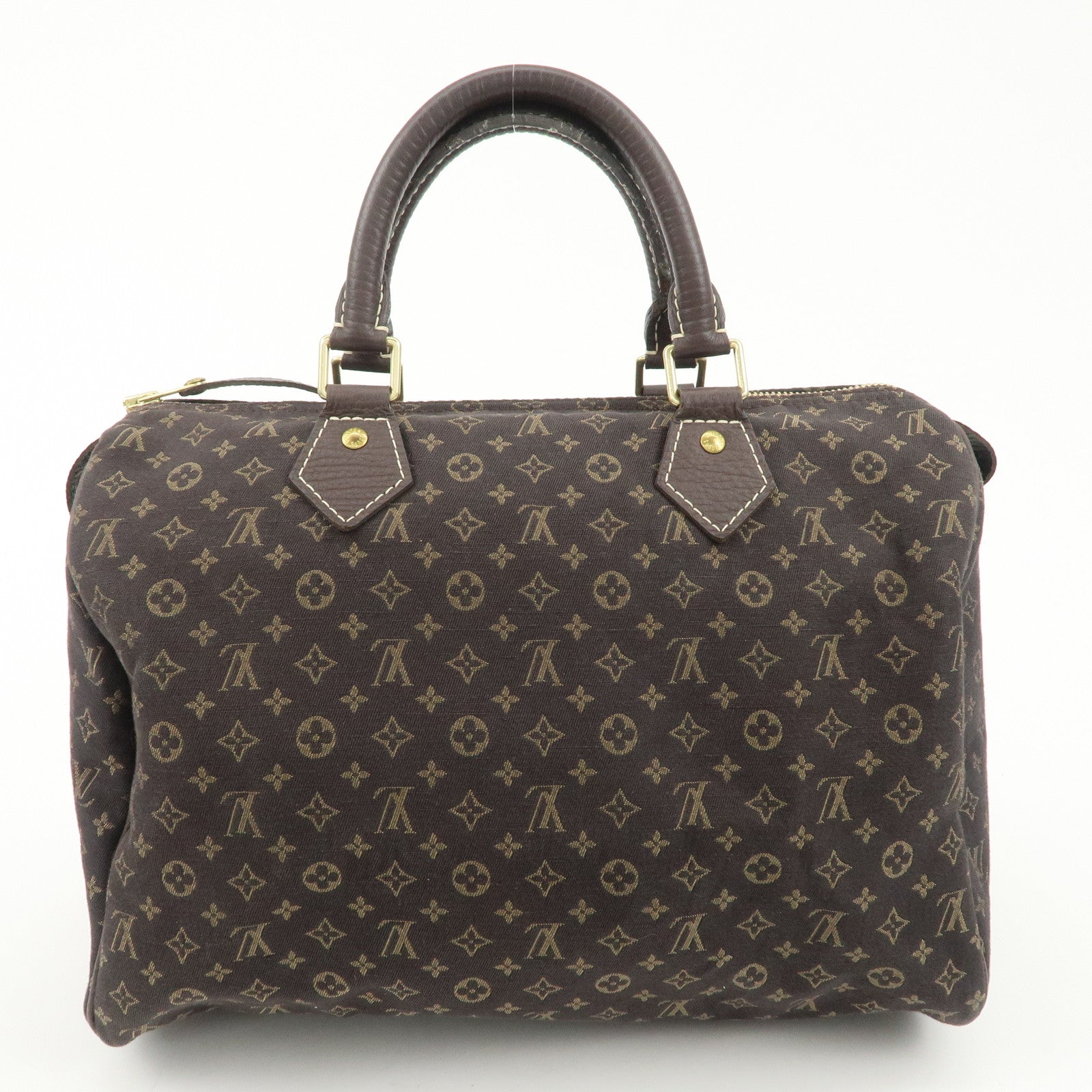 Louis Vuitton Monogram Mini Lin Speedy 30 Boston Bag Ebene M95224 Used