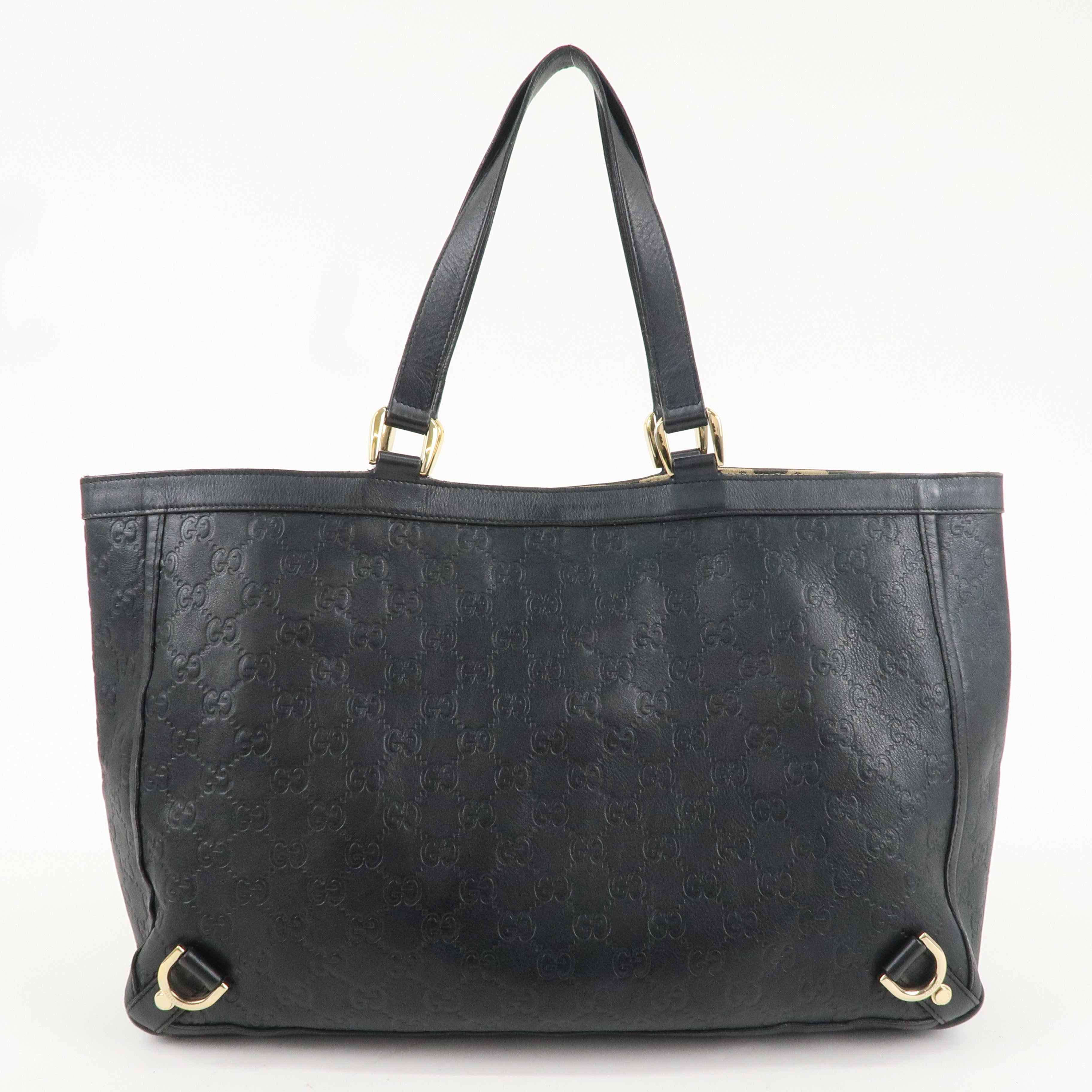 GUCCI Abbey Guccissima Leather Tote Bag Black 141472