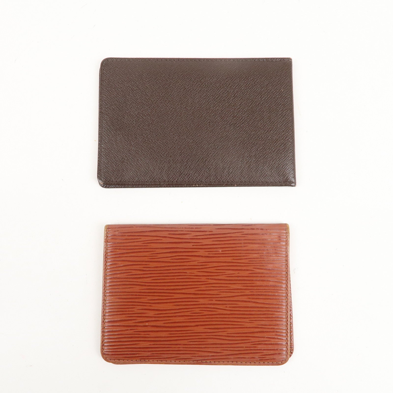 Louis Vuitton Set of 2 Taiga Epi Porte Card Case Brown M63203