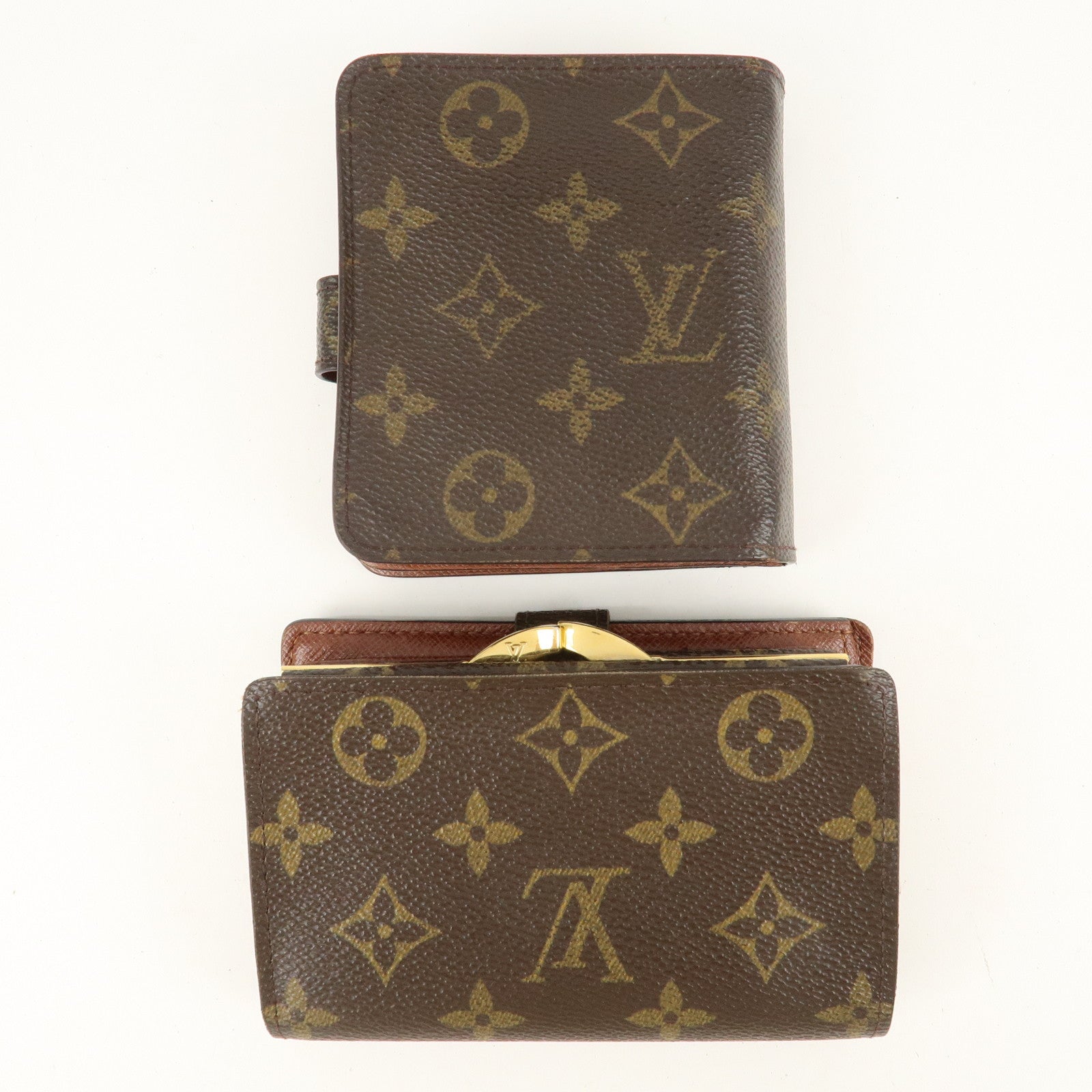 Louis Vuitton Set of 2 Monogram Porte Monnaie Viennese Compact Zip Used