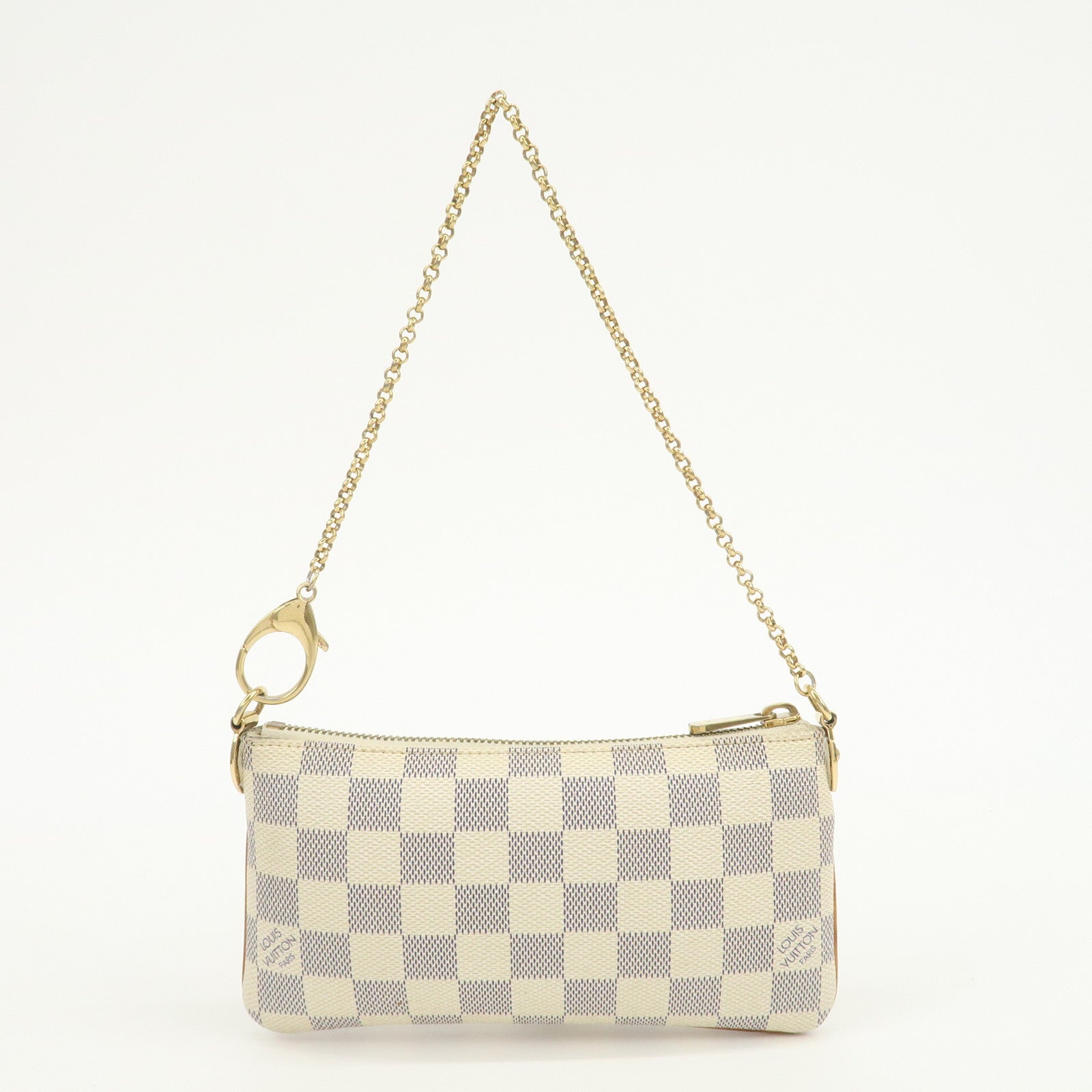 Louis Vuitton Damier Azur Pochette Milla MM Mini Pouch N60027 Used