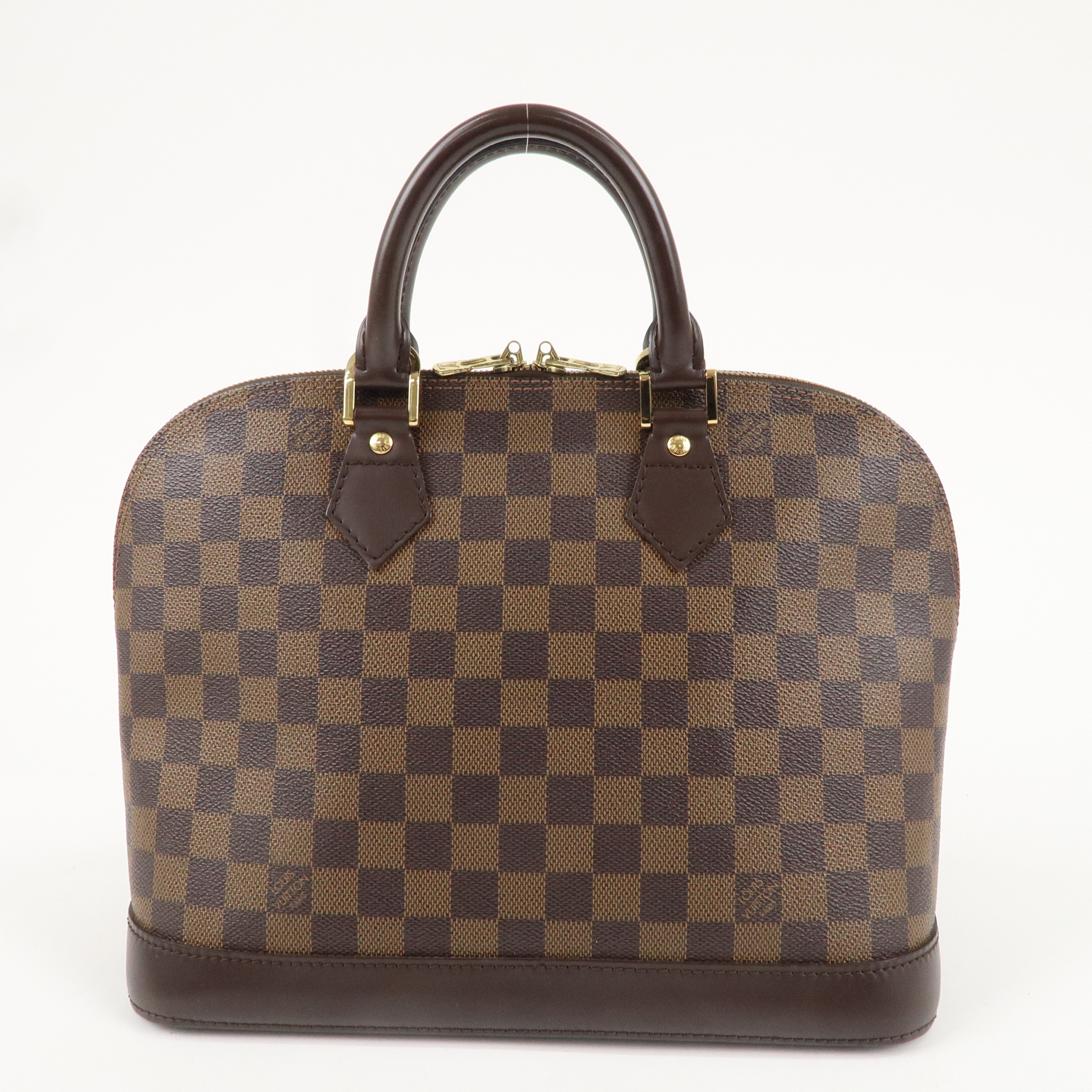 Louis Vuitton Damier Alma Hand Bag Brown Brown N51131